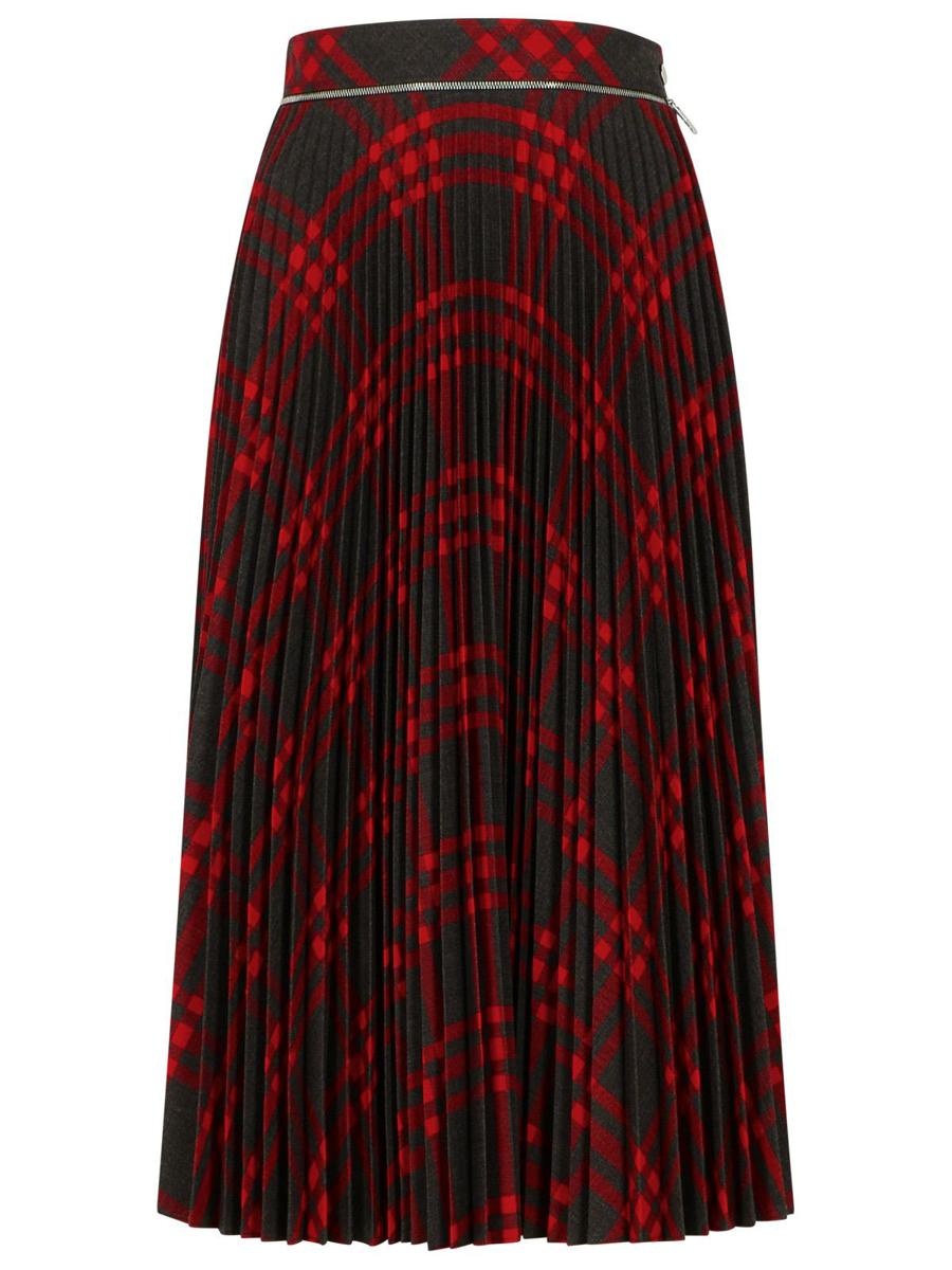 Burberry 'Check' Long Wool Blend Skirt - 1