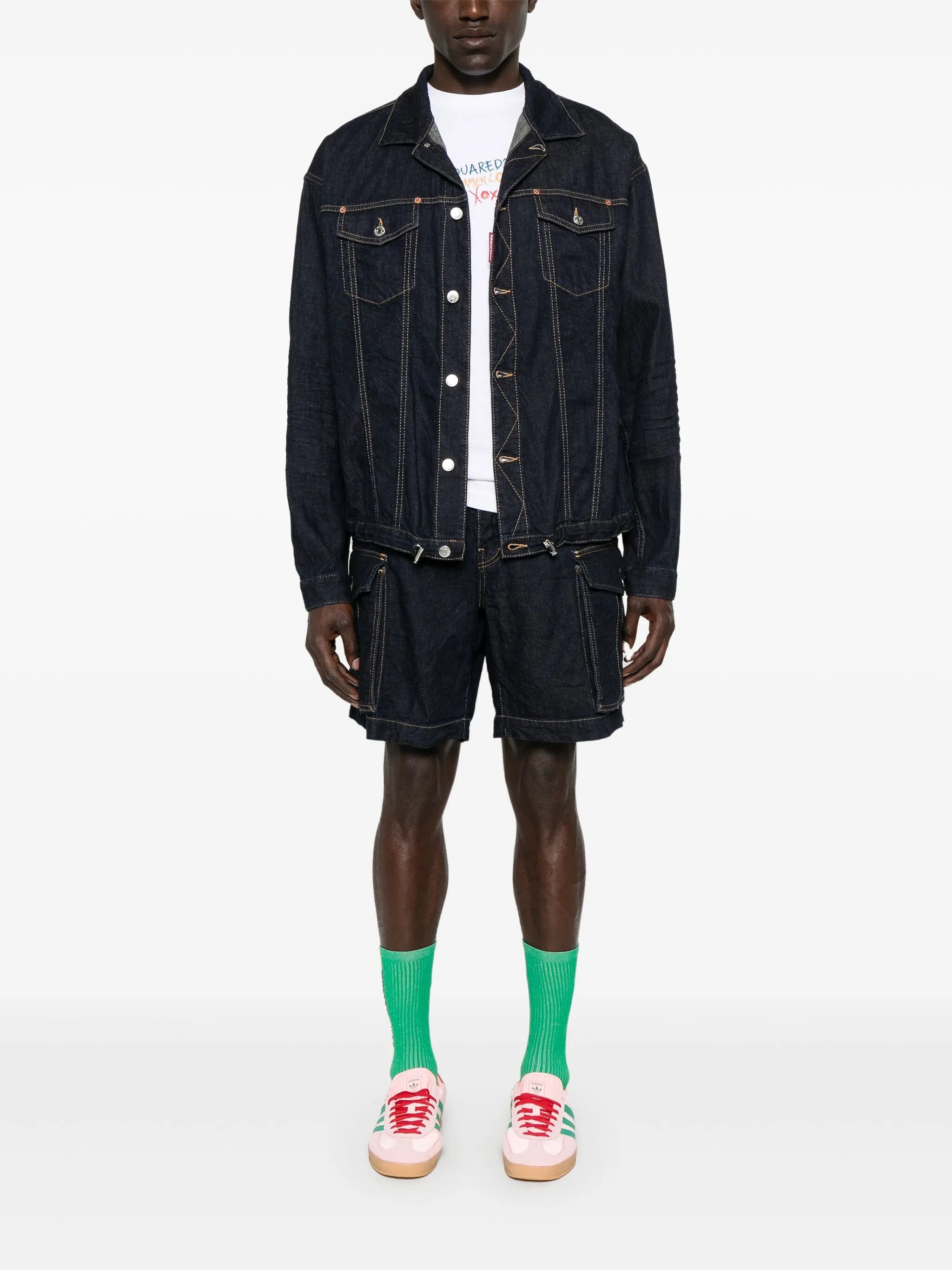 Denim Cargo Shorts - 4