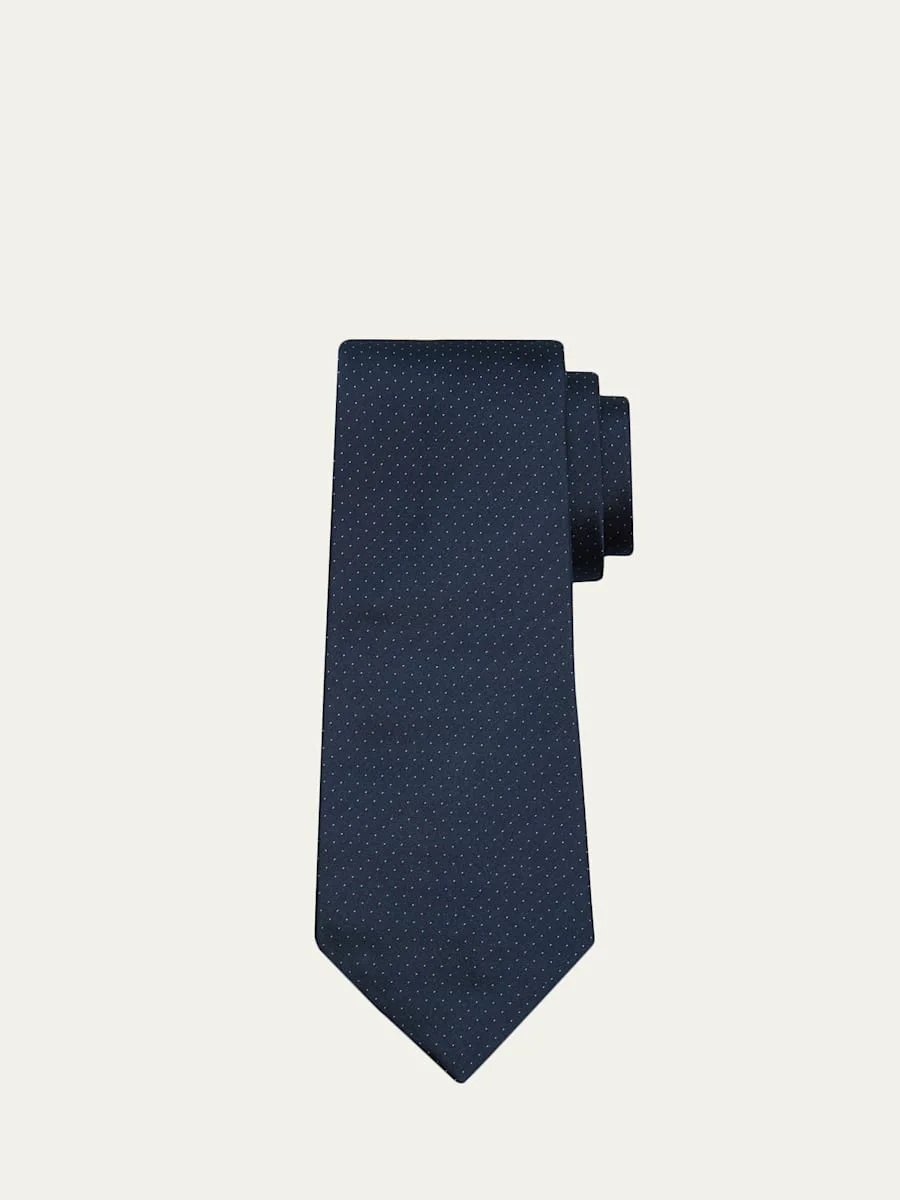 Men's Pin Dot Silk Tie - 1