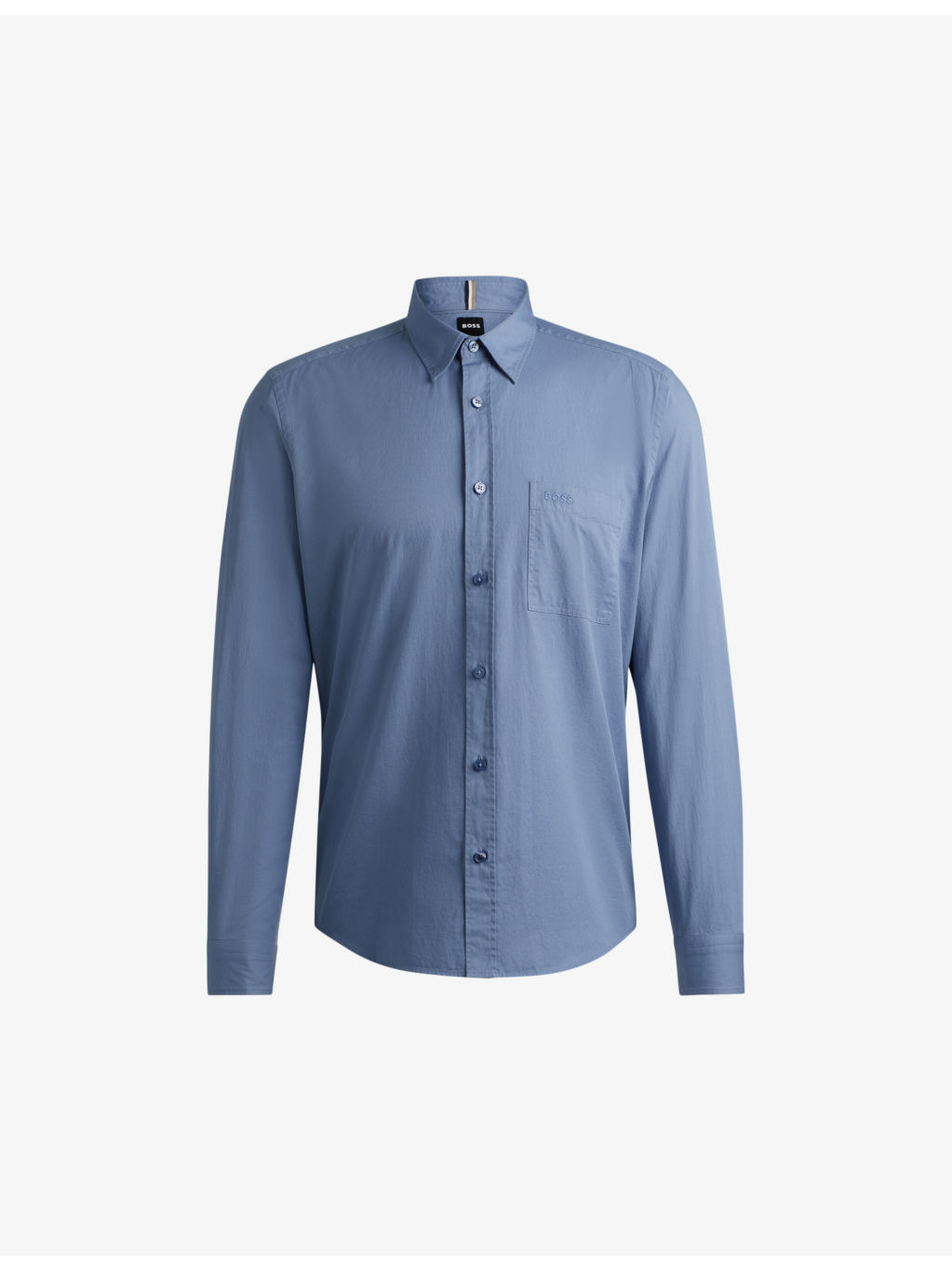 Regular-fit logo-embroidered cotton-twill shirt - 1