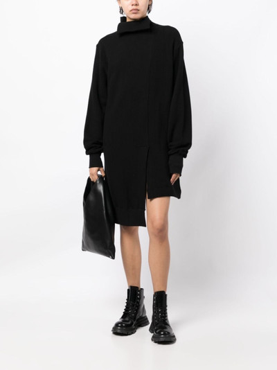 Yohji Yamamoto asymmetric long-sleeve minidress outlook