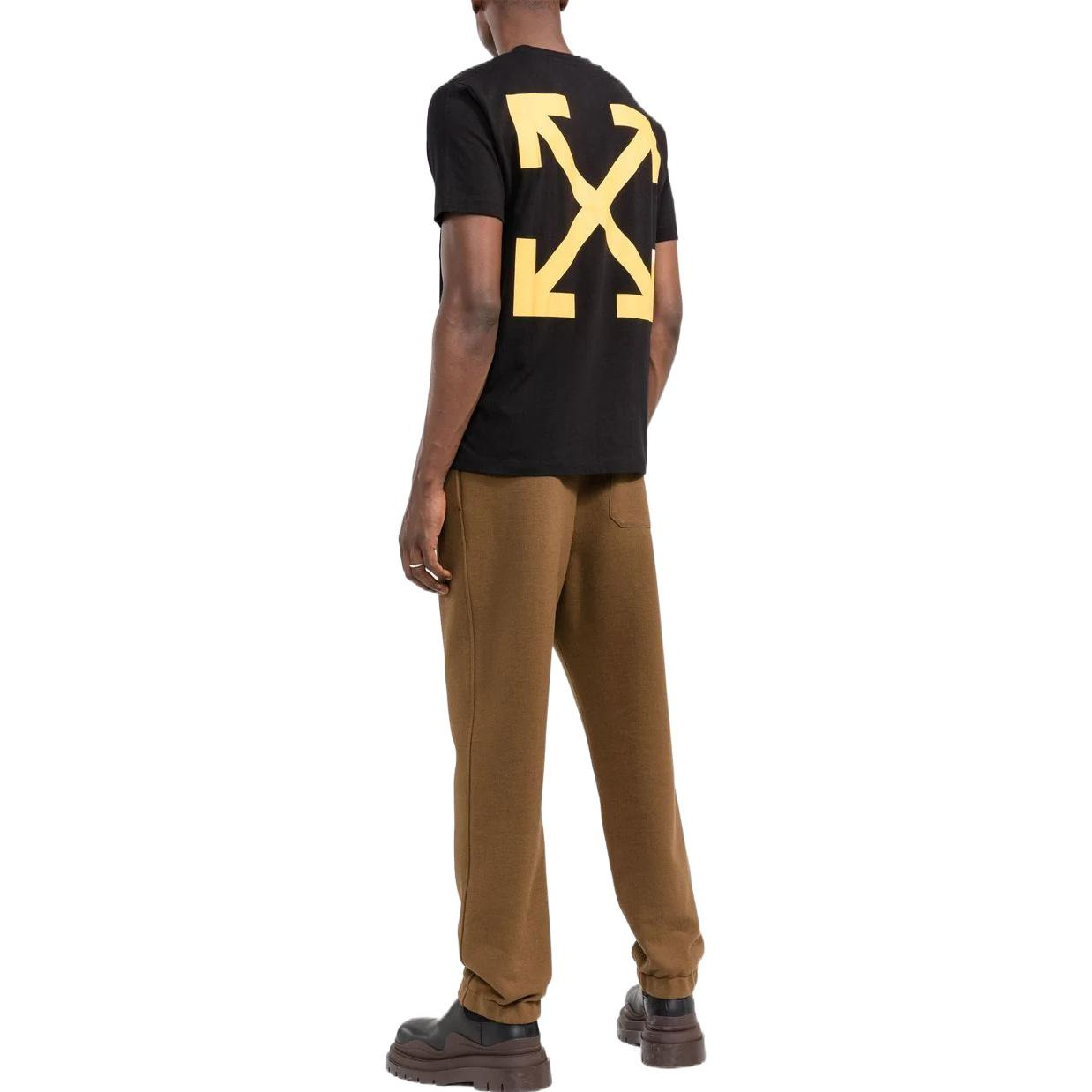 Men's Off-White FW22 Caravaggio Arrow Character Printing Casual Short Sleeve Black T-Shirt OMAA027C9 - 3