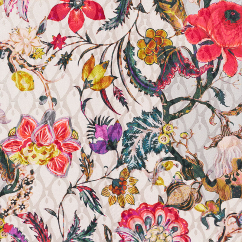 Long Silk Dress with Florentine Flowers Print 5