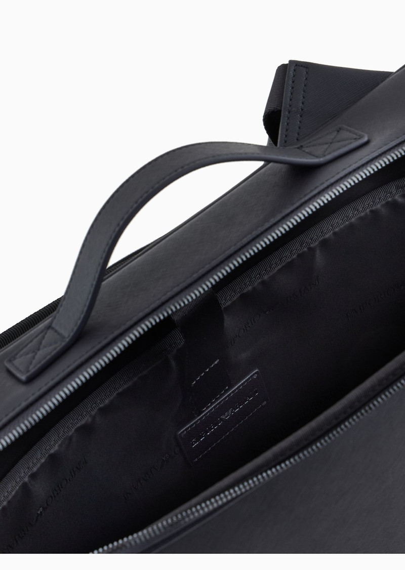 ASV regenerated Saffiano and recycled nylon business bag with shoulder straps 4