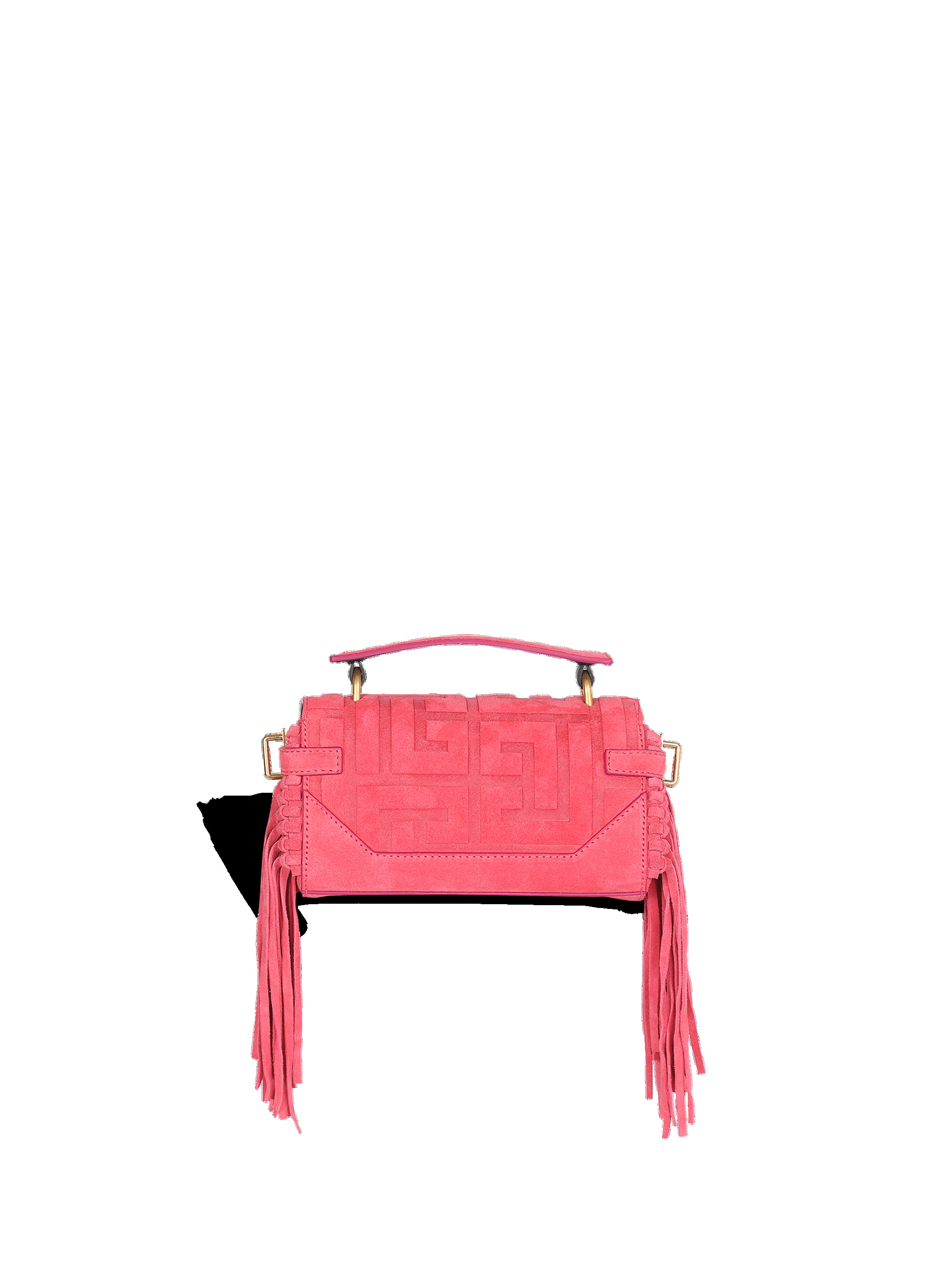 Debossed suede B-Buzz 19 bag with fringe - 4
