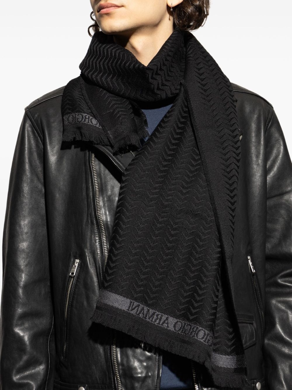 wool fringed scarf - 4