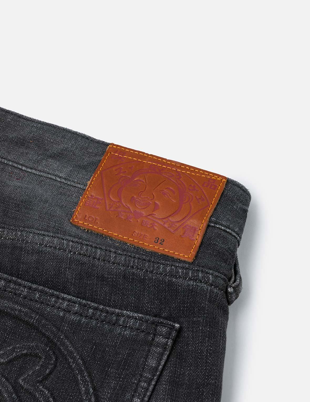 Emboss Seagull and Logo Regular Fit Denim Jogger - 9
