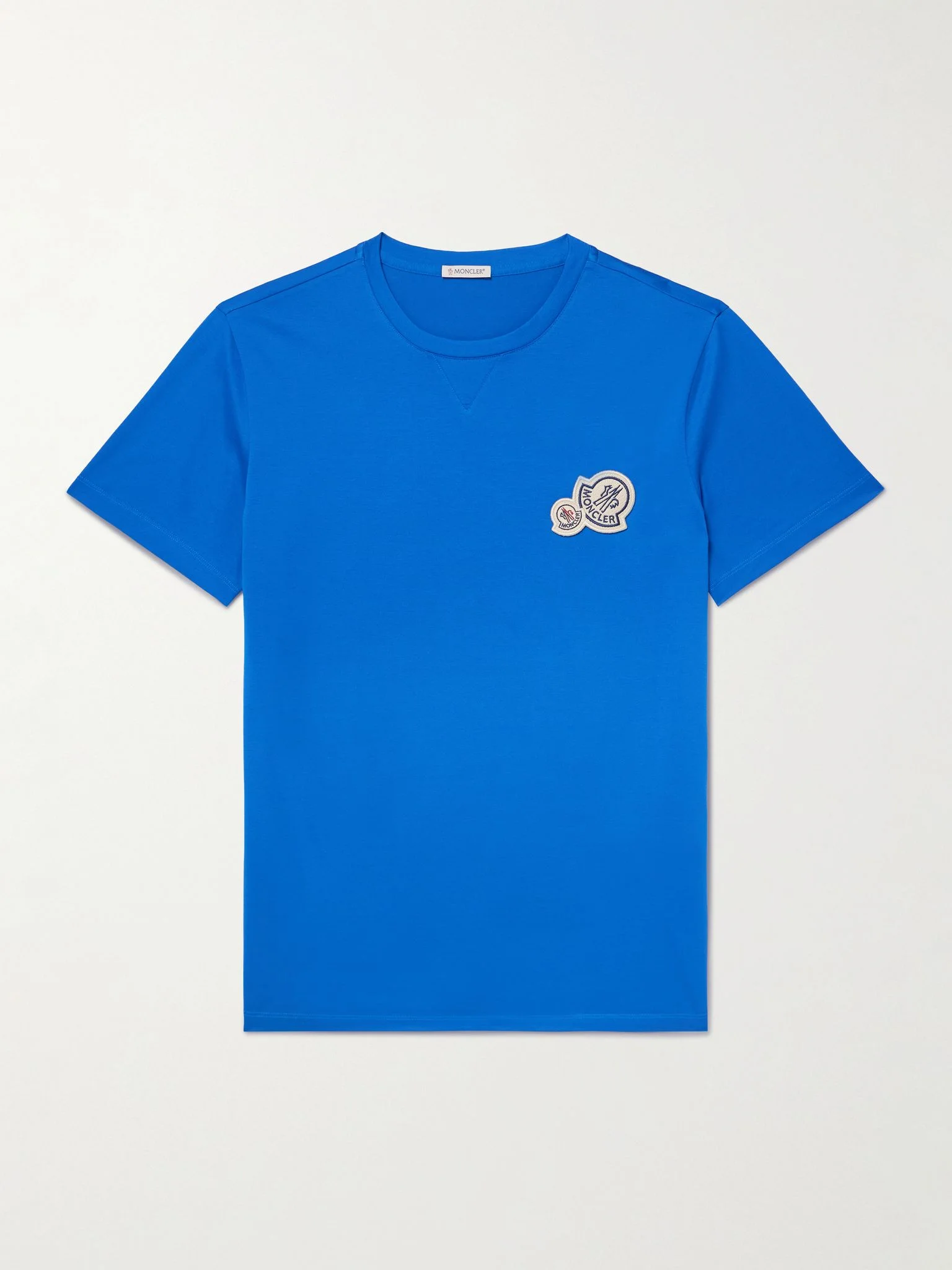 Logo-Appliquéd Cotton-Jersey T-Shirt Blue - 1