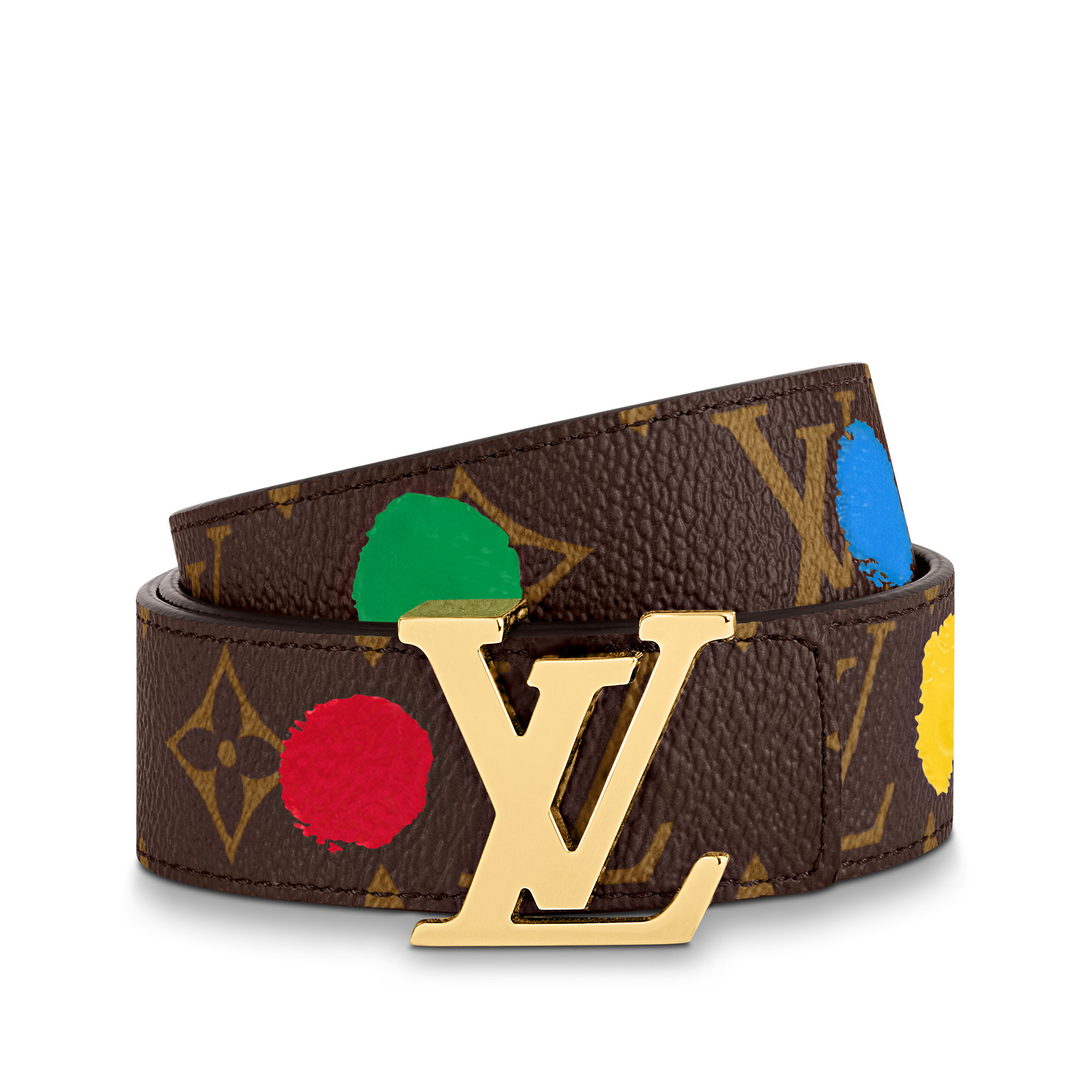 LV x YK LV Initiales 30mm Reversible Painted Dots Belt - 3