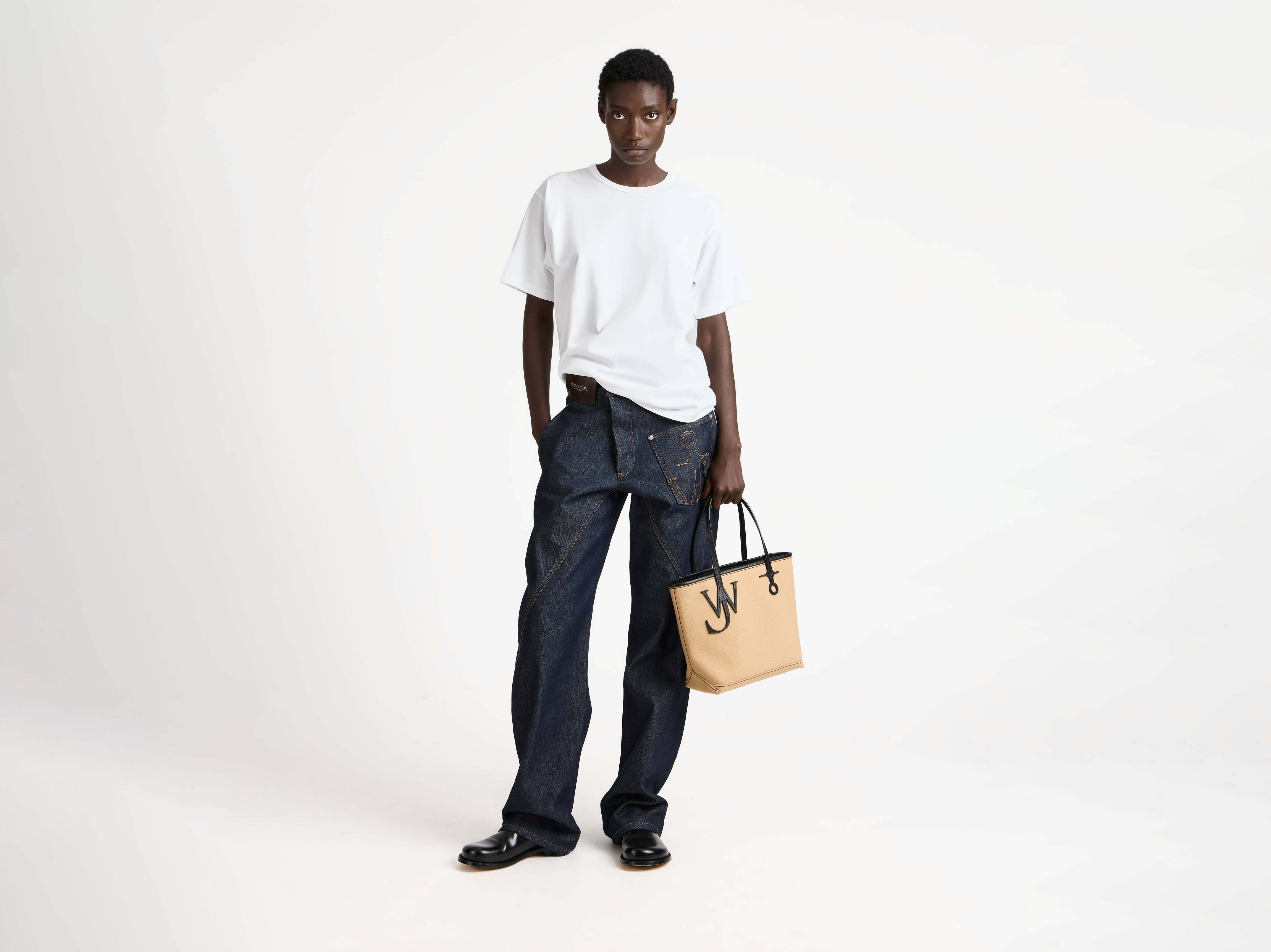 LARGE ANCHOR CANVAS TOTE IN KHAKI - 3