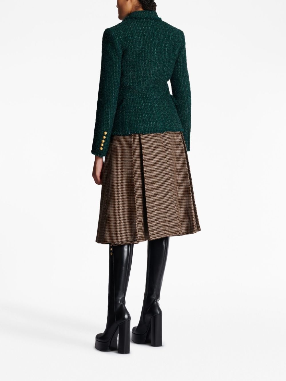 double-breasted tweed jacket - 4