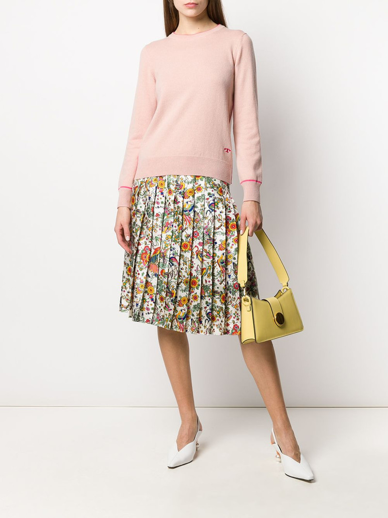 TORY BURCH floral print pleated skirt outlook