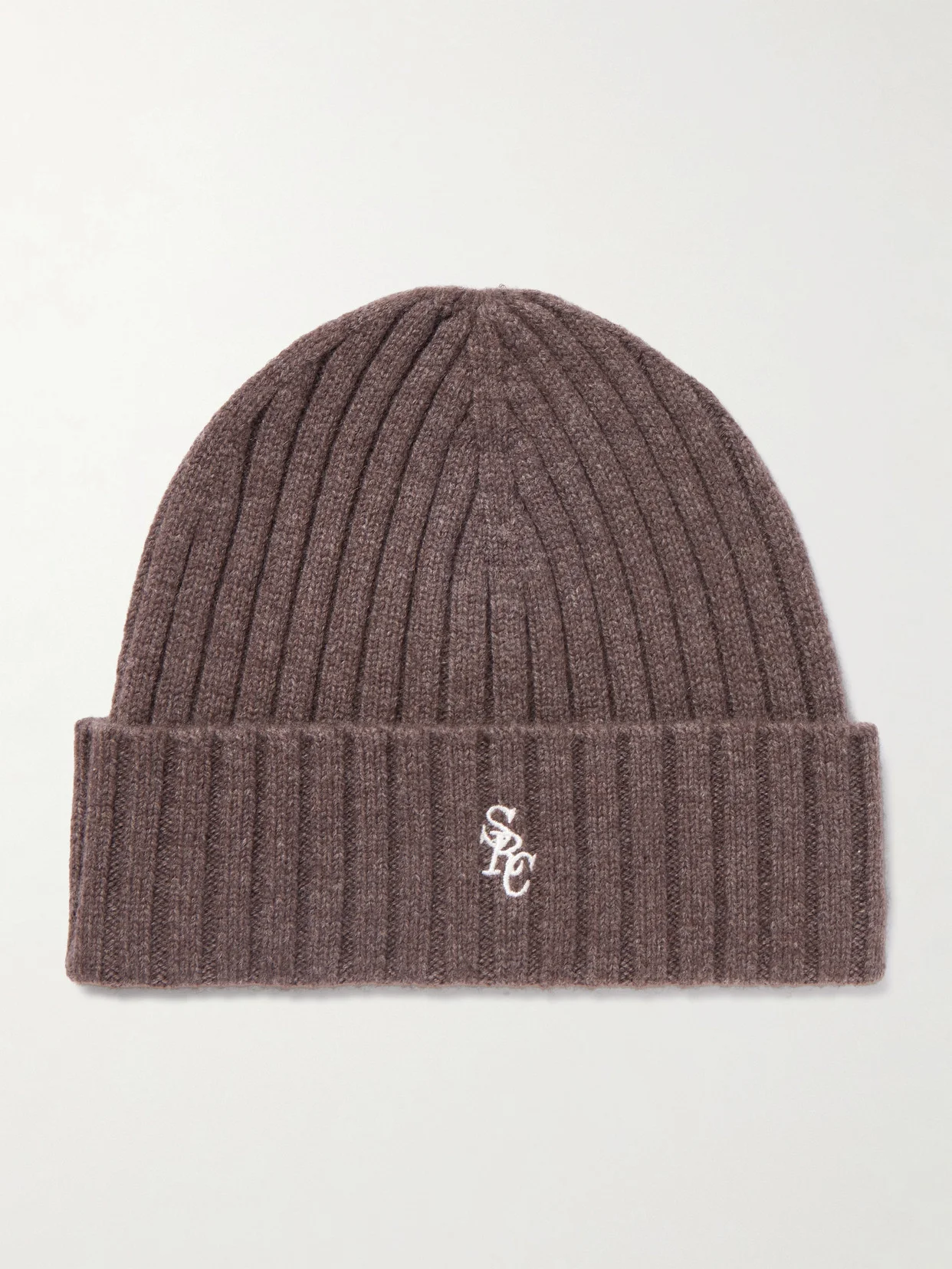 Embroidered Ribbed Cashmere And Wool-blend Beanie - 1