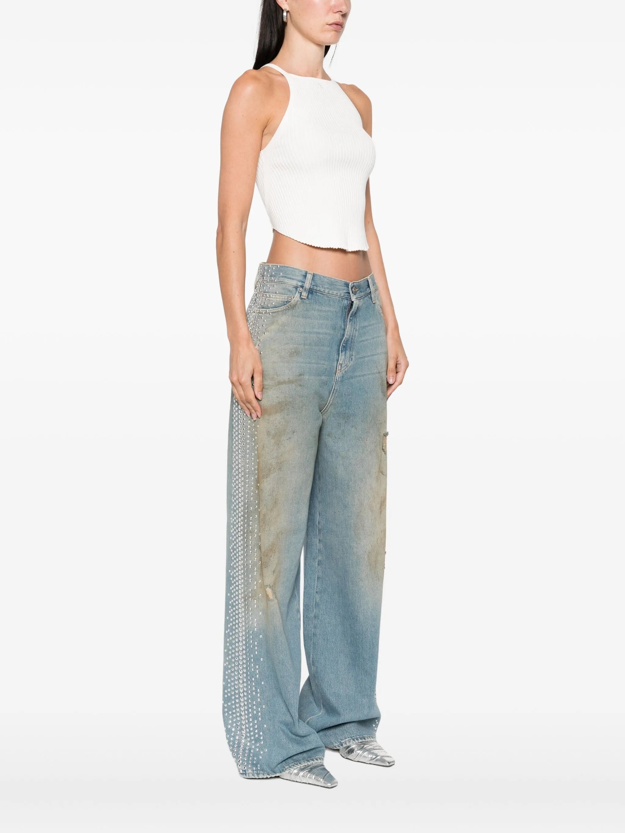 Courrèges Ribbed Halter Tank Top - 4