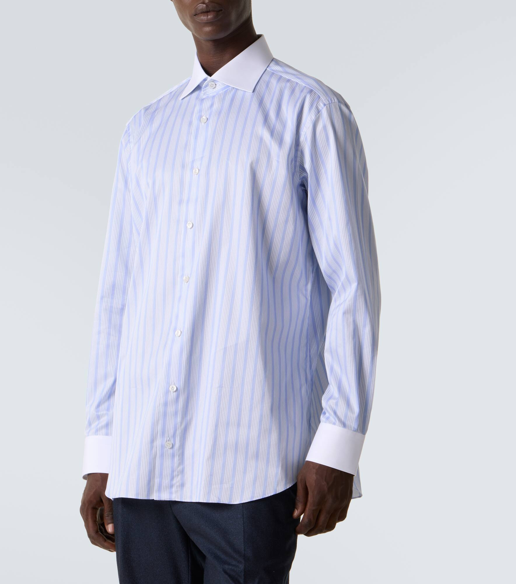 Striped cotton poplin shirt - 3