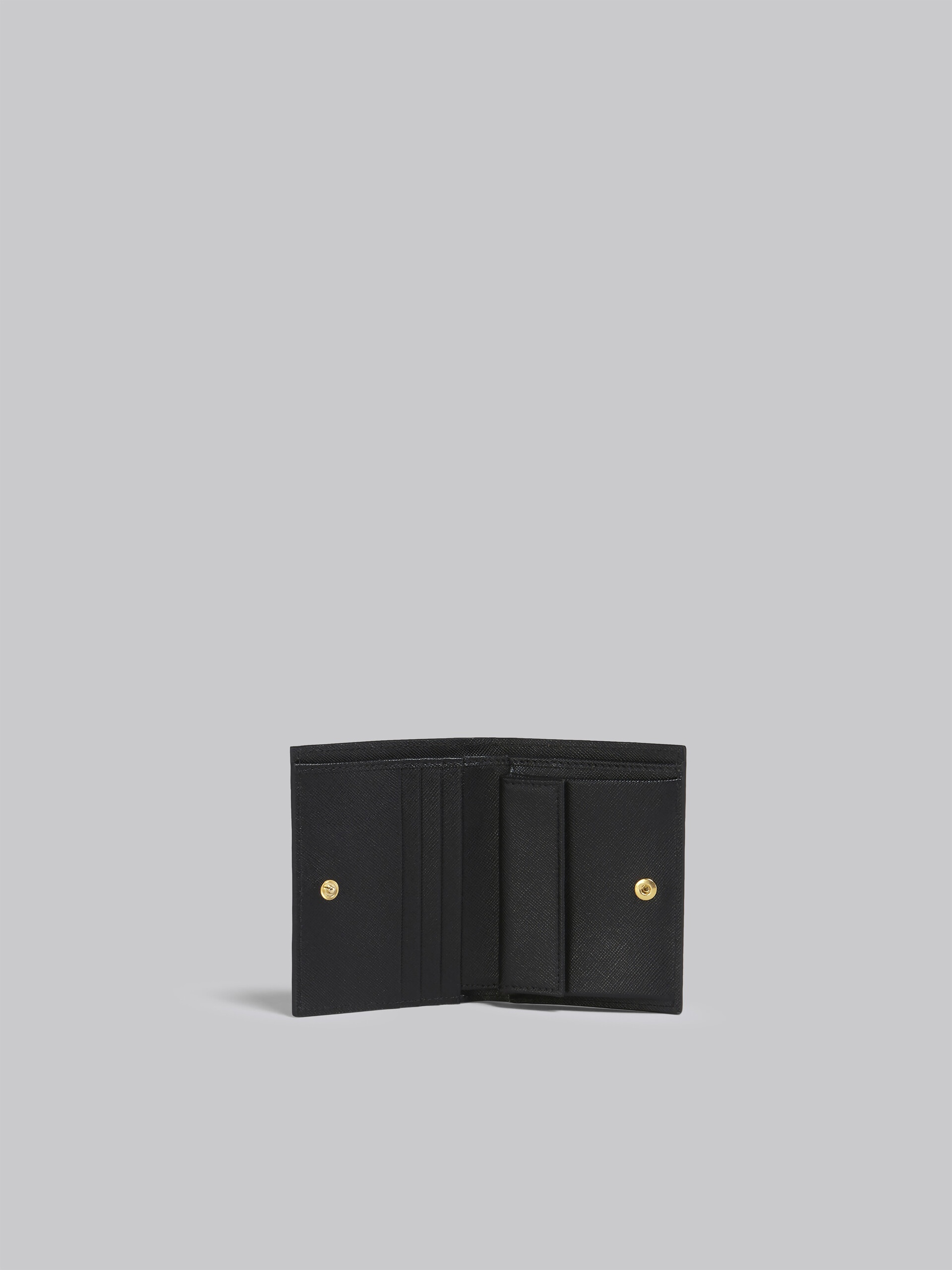 BROWN LILAC AND BLACK SAFFIANO LEATHER BI-FOLD WALLET - 2