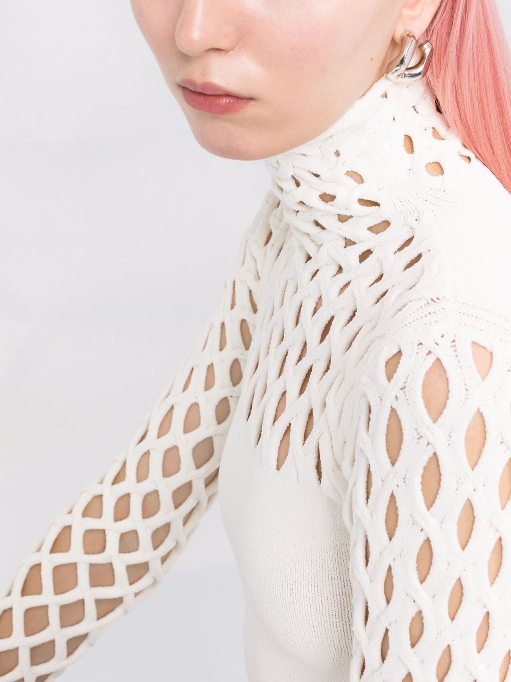 open-knit roll-neck top - 3