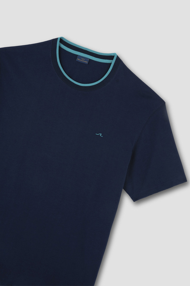 COTTON JERSEY T-SHIRT WITH CONTRAST DETAILS 5