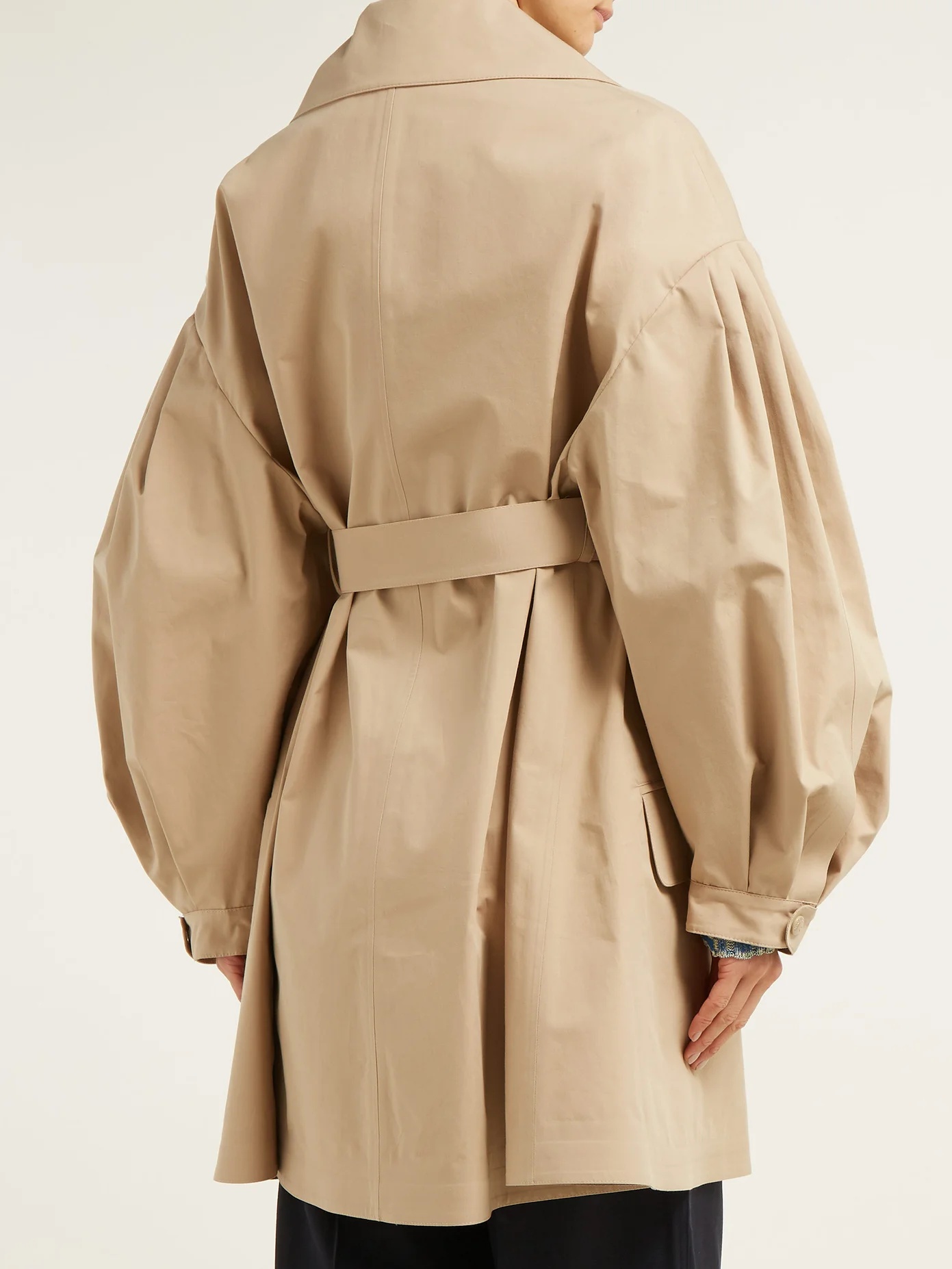 Belted cotton-twill trench coat - 3