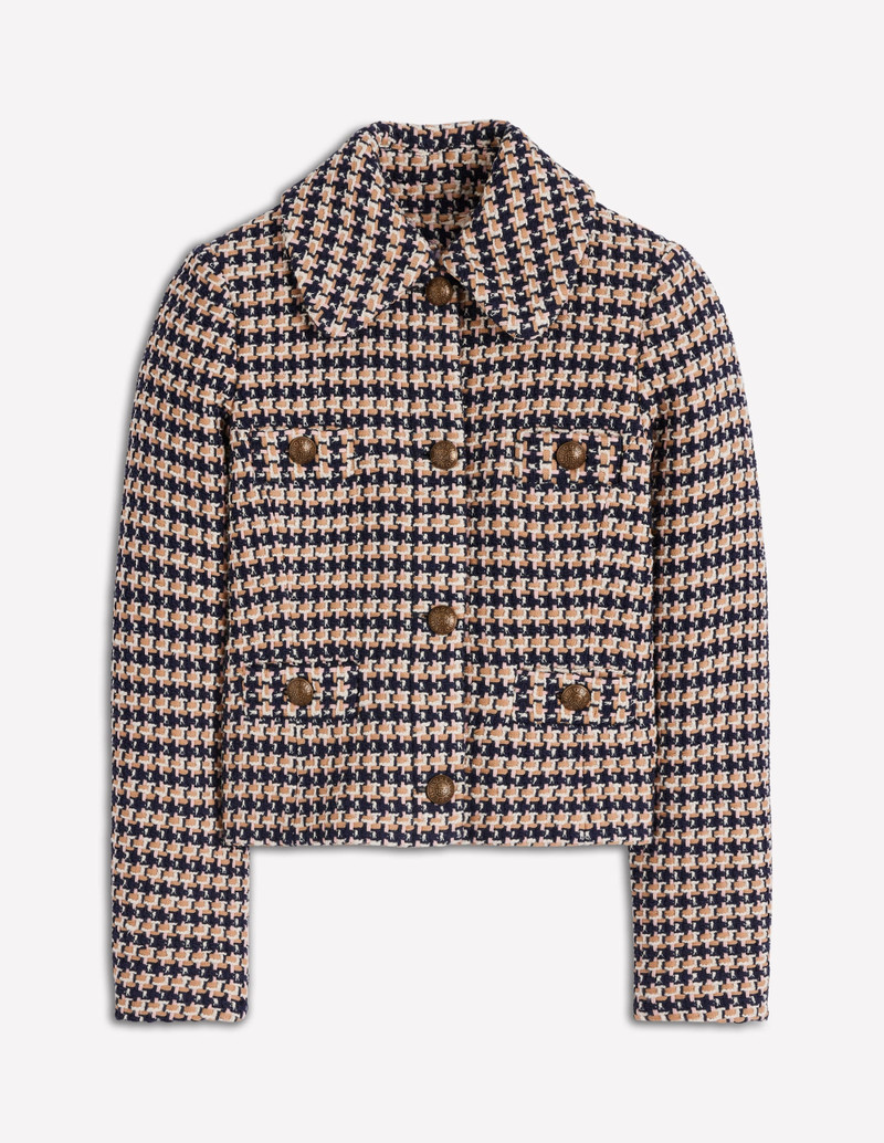 Button Up textured Jacket-CAMEL AND PINK TEXTURE 1