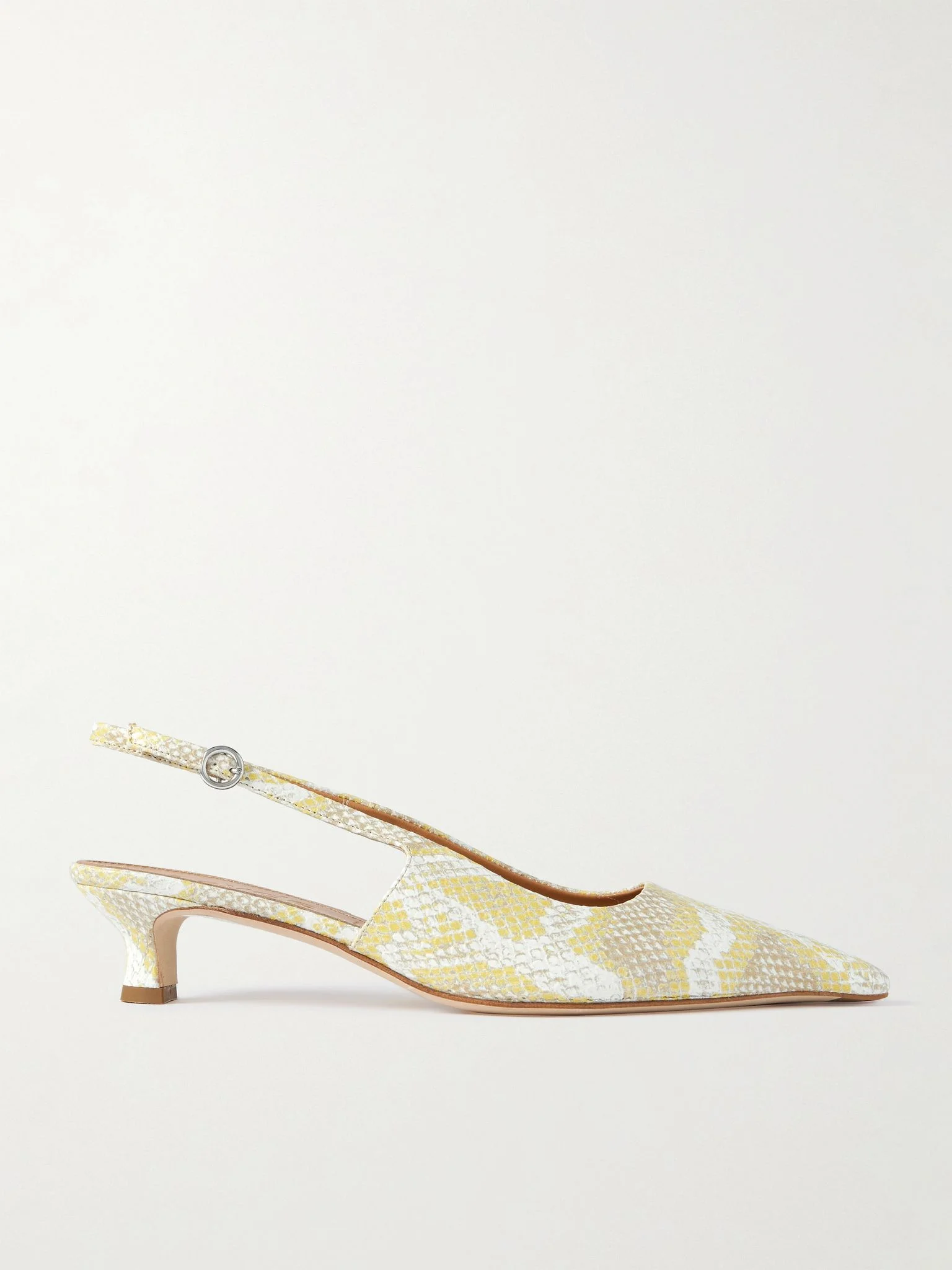 Catrina snake-effect leather slingback pumps Snake print - 1