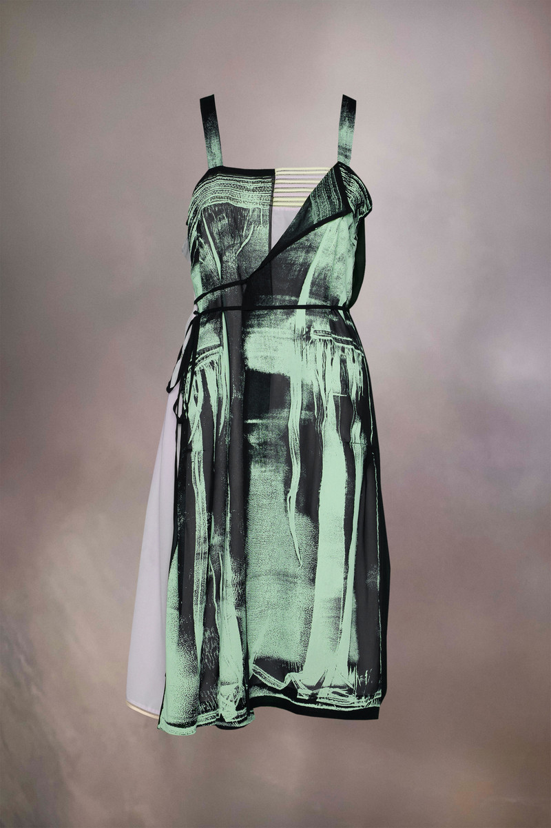 Maison Margiela Freeze-frame silk dress outlook