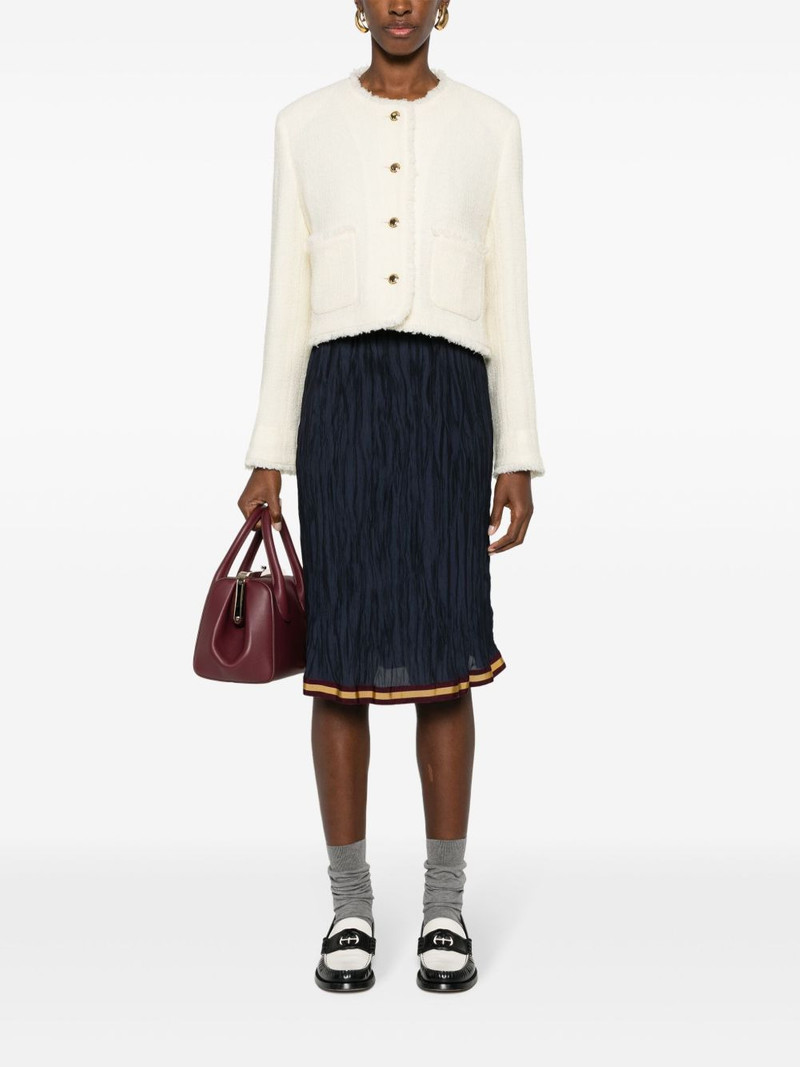Miu Miu single-breasted tweed jacket outlook