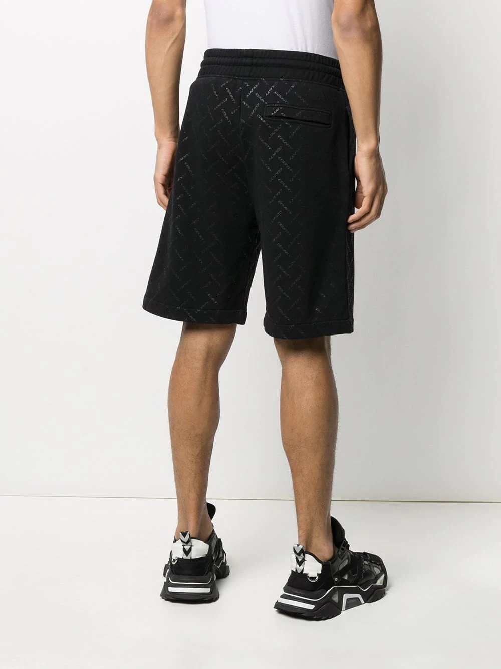 multi logo print track shorts - 4