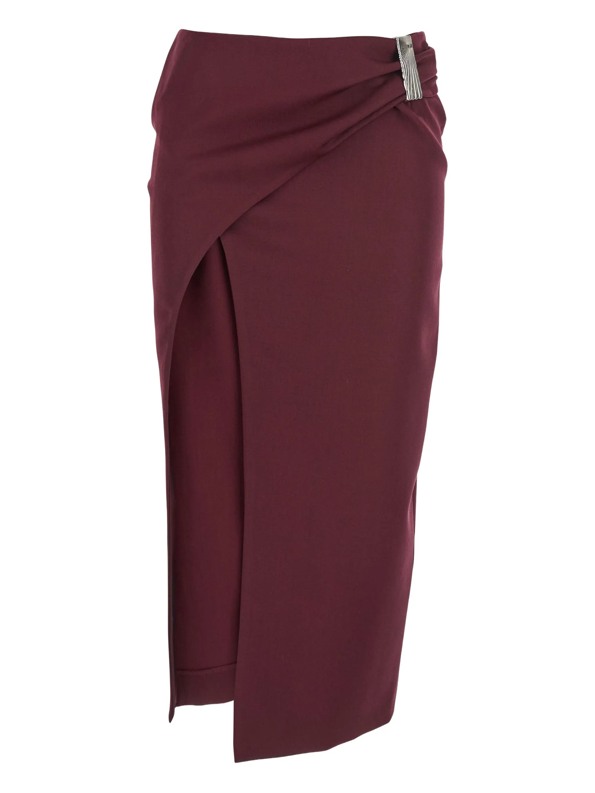 The Attico Draped-front Midi Skirt - 1