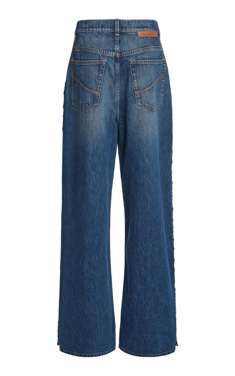 Stella McCartney Buttoned Rigid Low-Rise Wide-Leg Jeans medium wash outlook