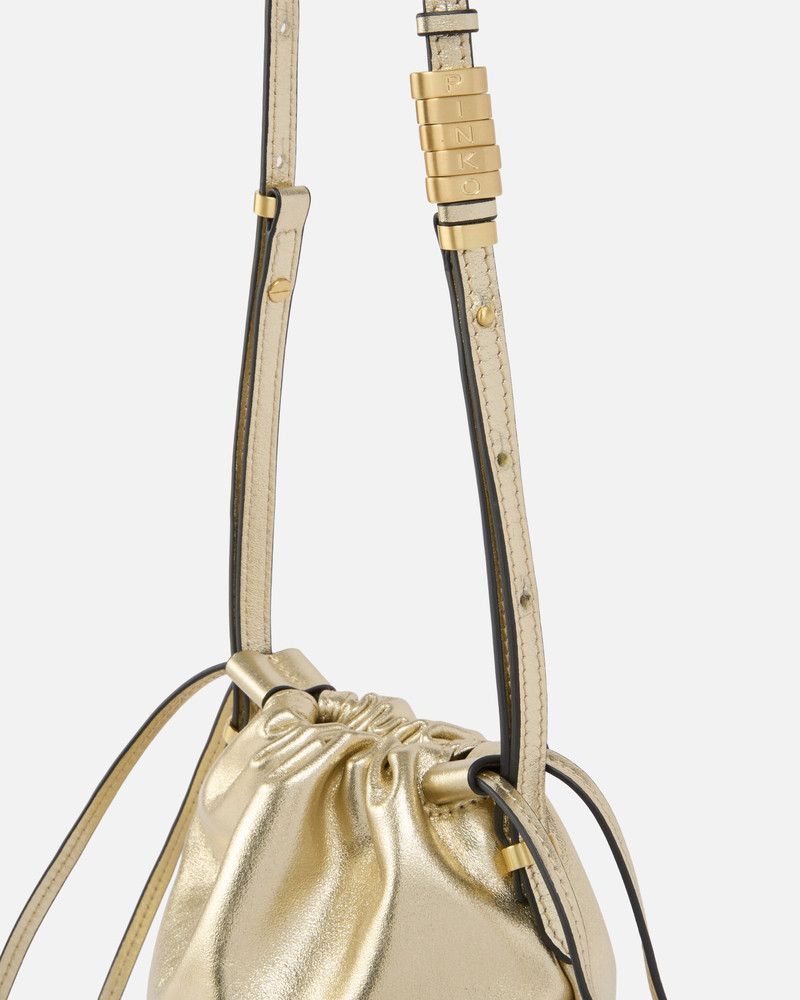 MINI SLOUCHY BAG SHOULDER BAG IN LAMINATED SUEDE WITH LOVE BIRDS LOGO 3