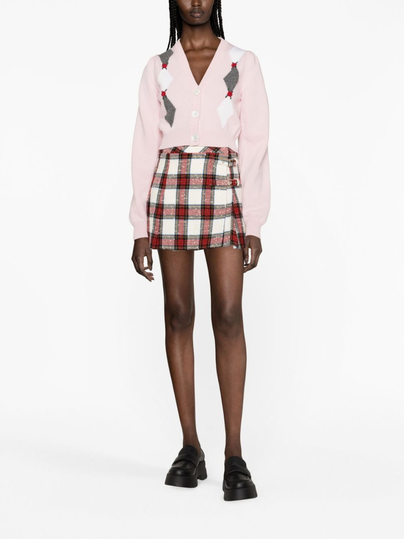 Alessandra Rich intarsia-knit floral-detail cardigan outlook