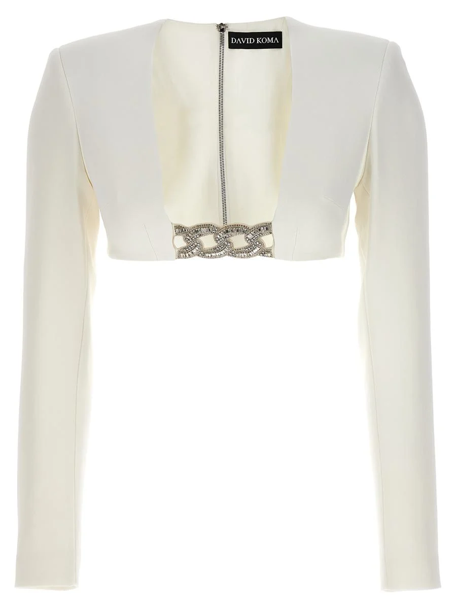 David Koma DAVID KOMA TOP '3D CRYSTSAL CHAIN AND SQUARE NECK' - 1