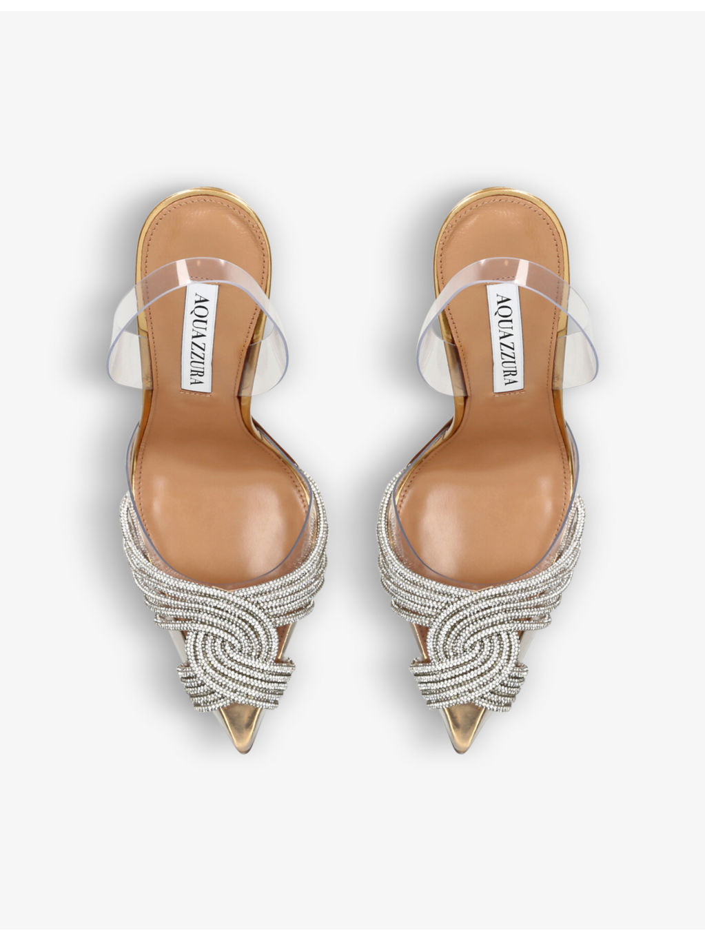 Gatsby 105 crystal-embellished leather and PVC slingback courts - 2