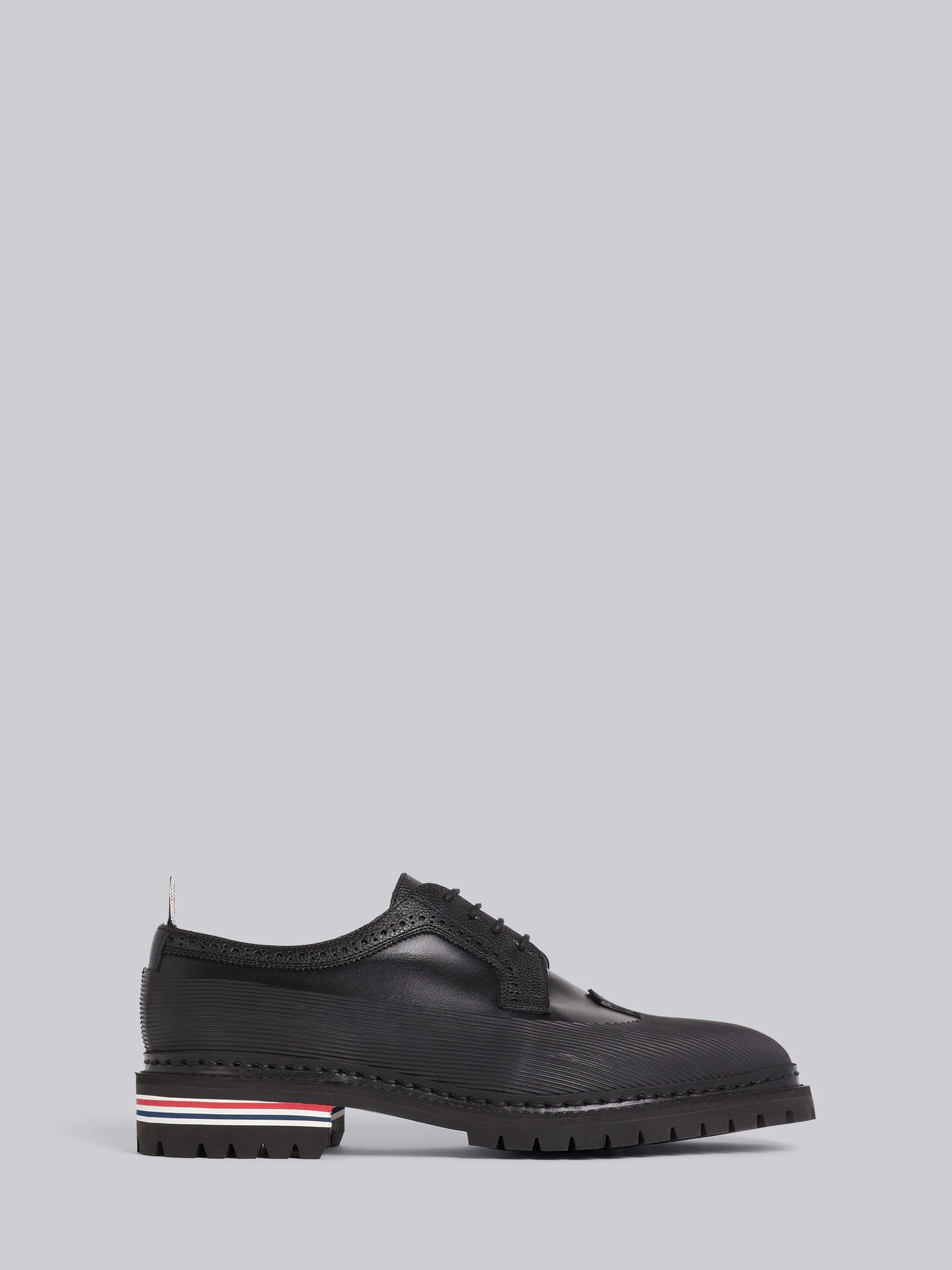 Black Vitello Calfskin Vulcanized Longwing Brogue - 1