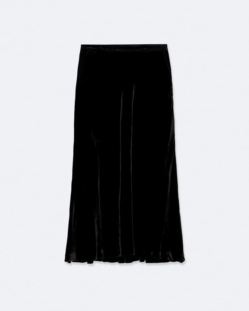 NALIA VELVET MIDI SKIRT - 1