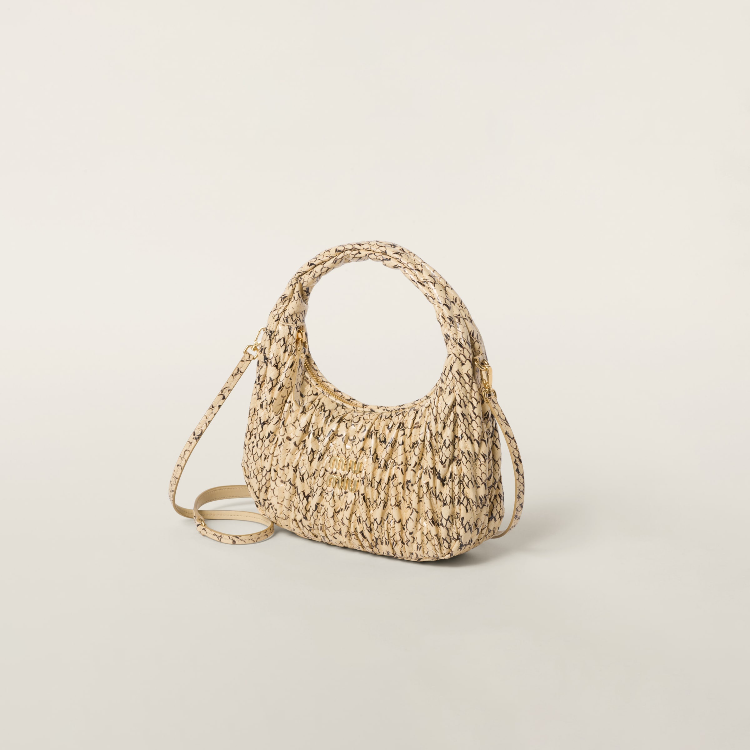 Wander matelassé whips-print Ayers snakeskin hobo bag - 2