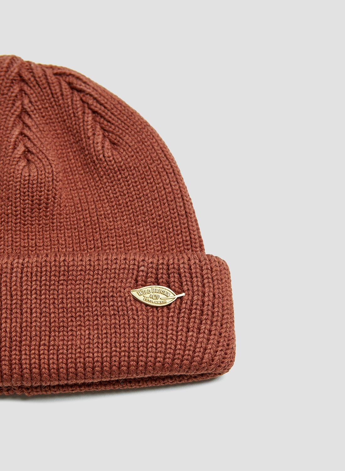 Wild Bricks Heavy Leaf Watch Cap in Burnt Orange - 2