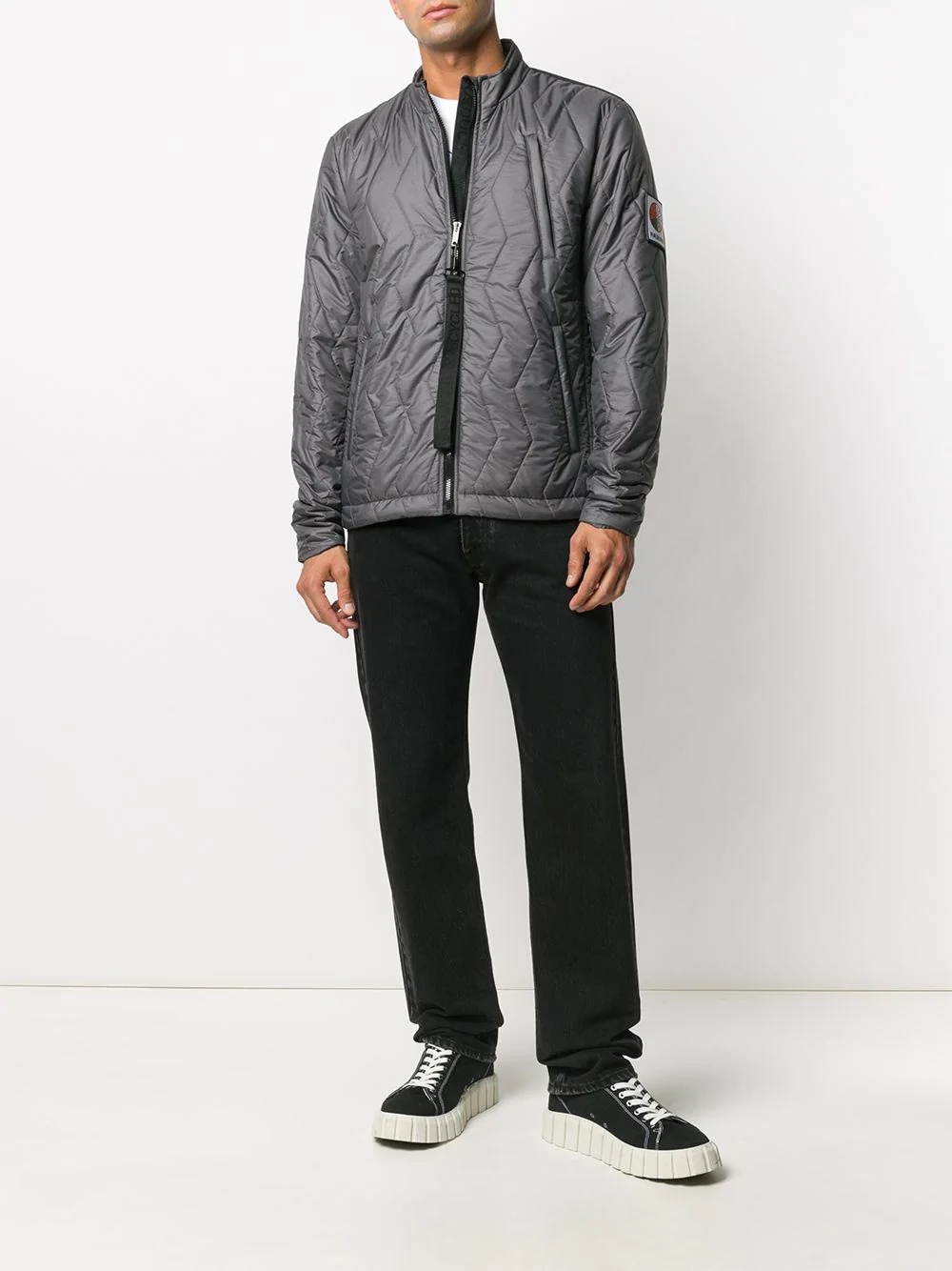 zip-up quilted jacket - 2