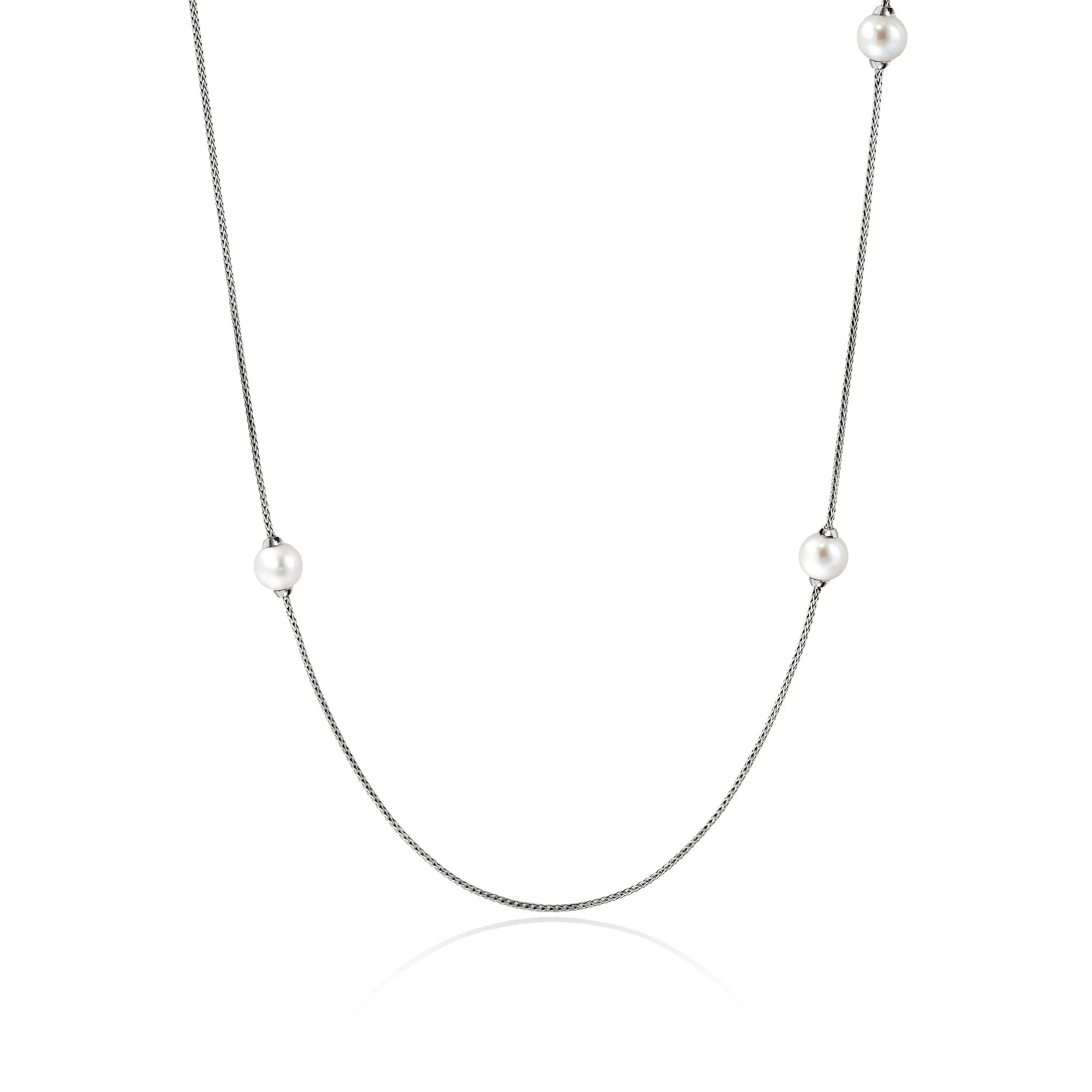 JH Essential Pearl Necklace, Sterling Silver, Pearl, 1.8MM - 1