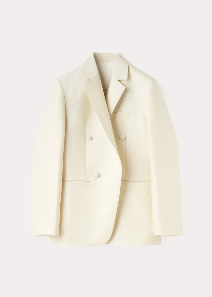 Relaxed wool suit jacket macadamia - 1