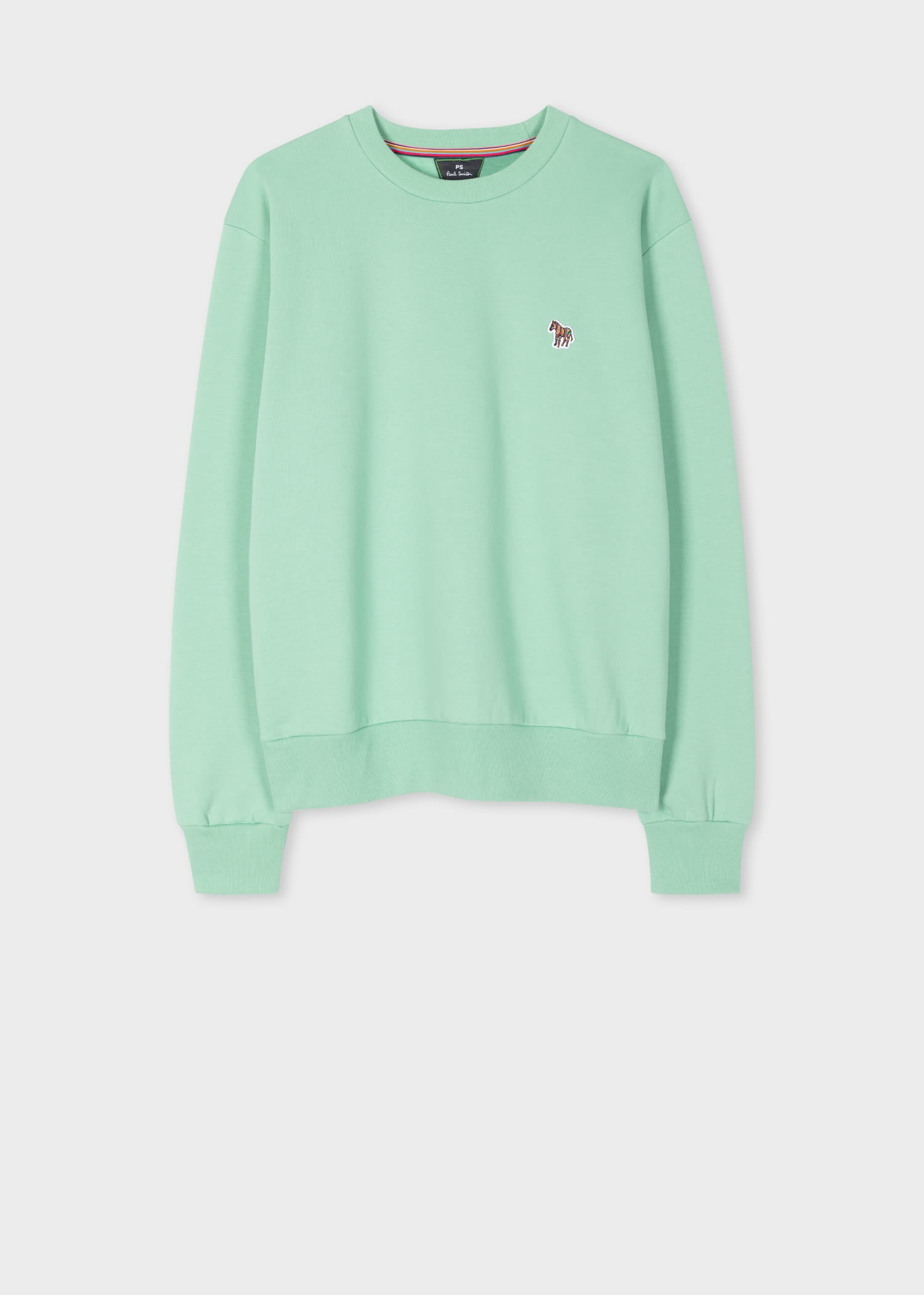 Pale Green Zebra Logo Cotton Sweatshirt - 1