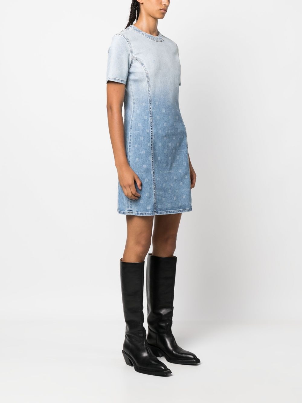 ombré-effect denim minidress - 3