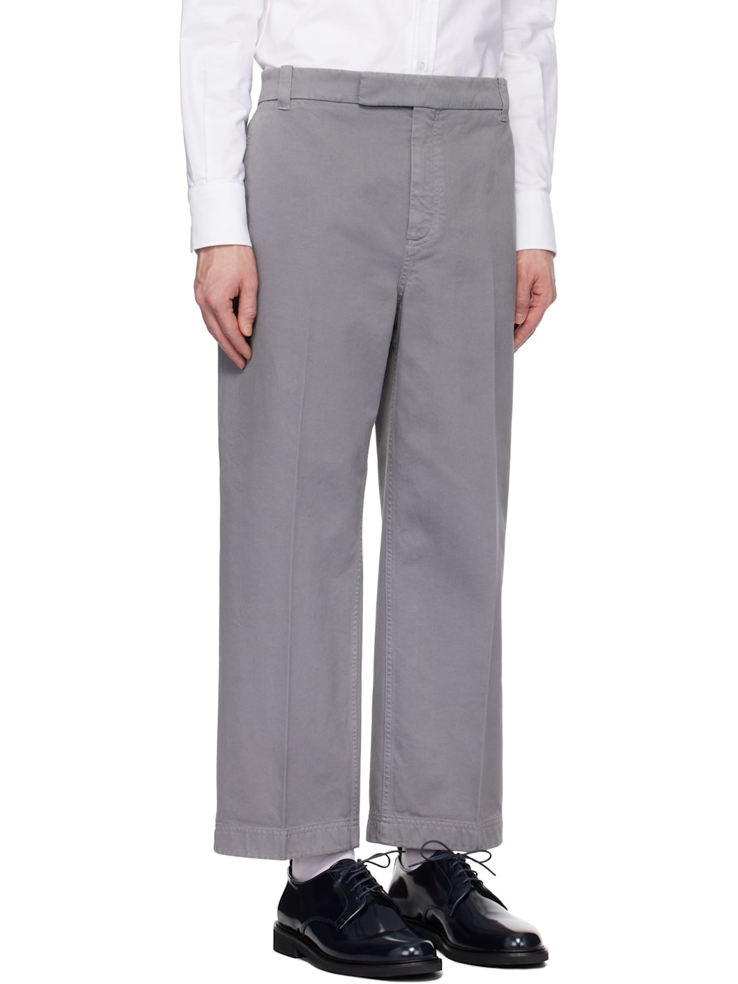 Gray Cotton Twill Utility Trousers - 2