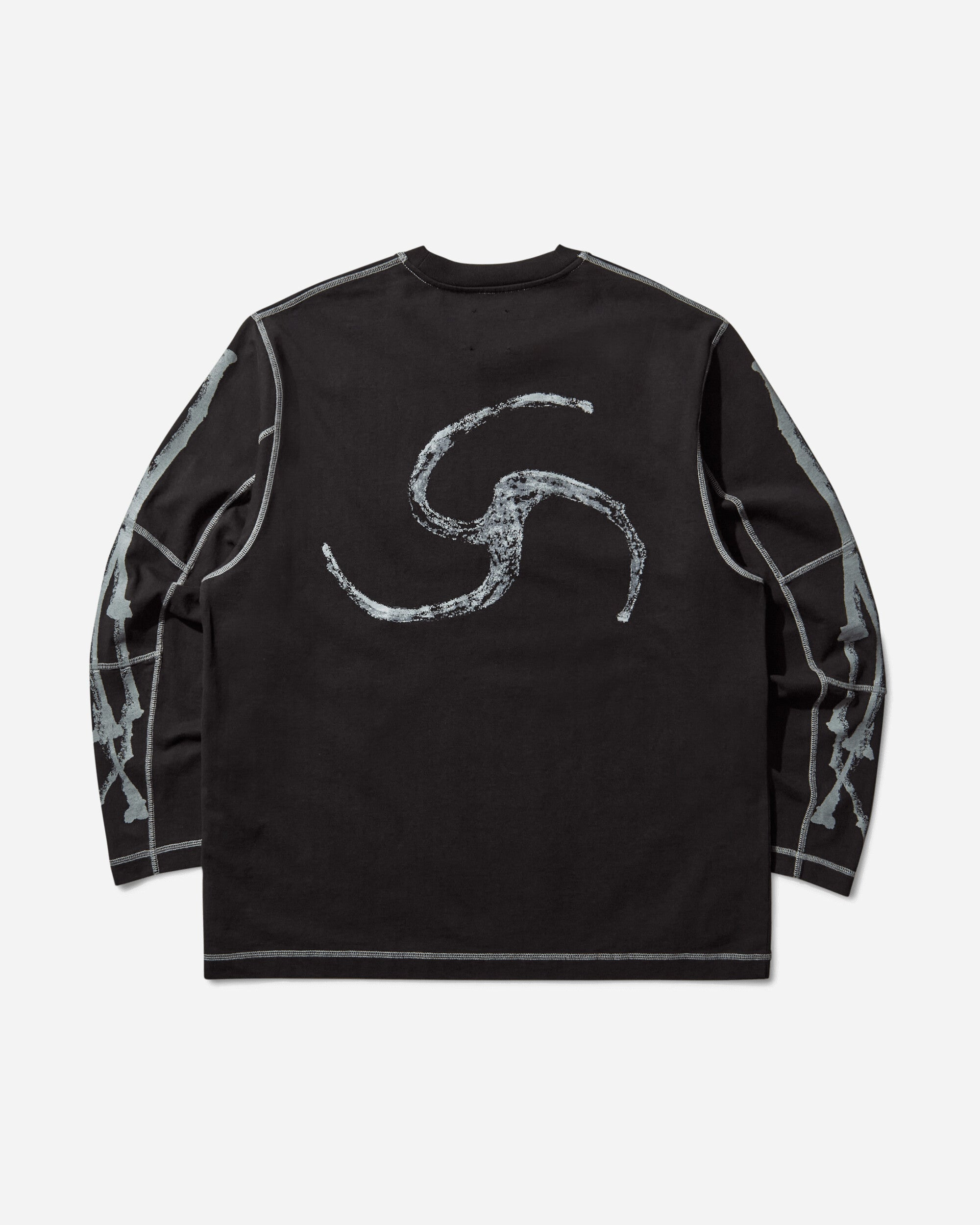 Men's Sticks Stitch Organic Longsleeve T-Shirt Black - 2