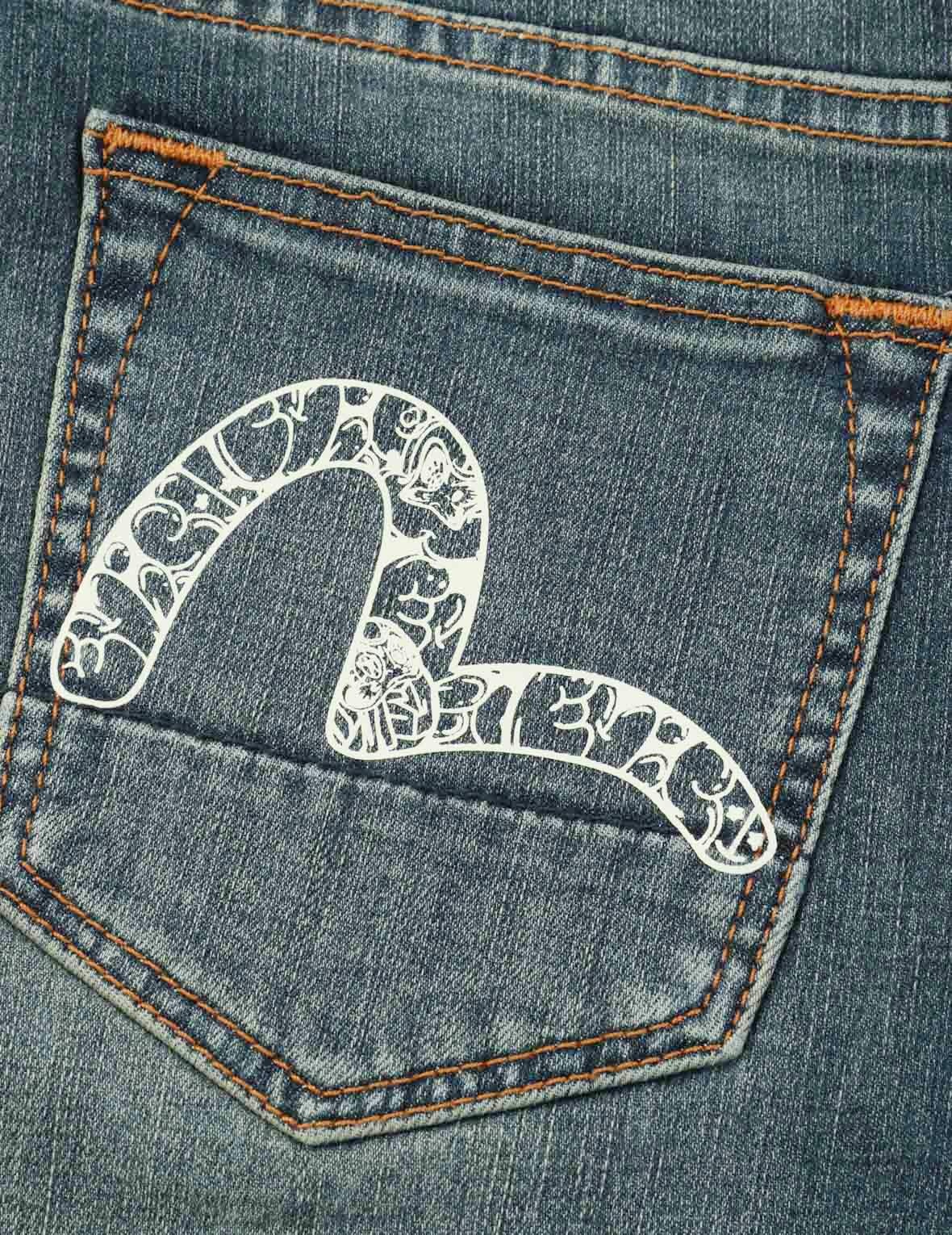 GRAFFITI DARUMA AND LOGO-PATTERN SEAGULL SKINNY JEANS - 7