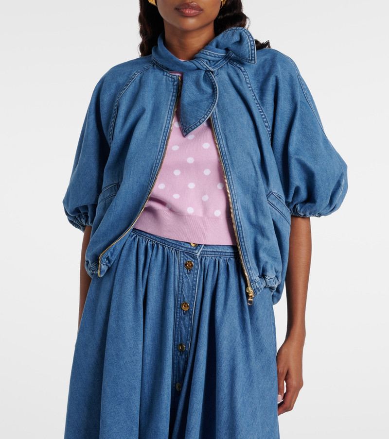 PATOU Tie-neck denim jacket outlook
