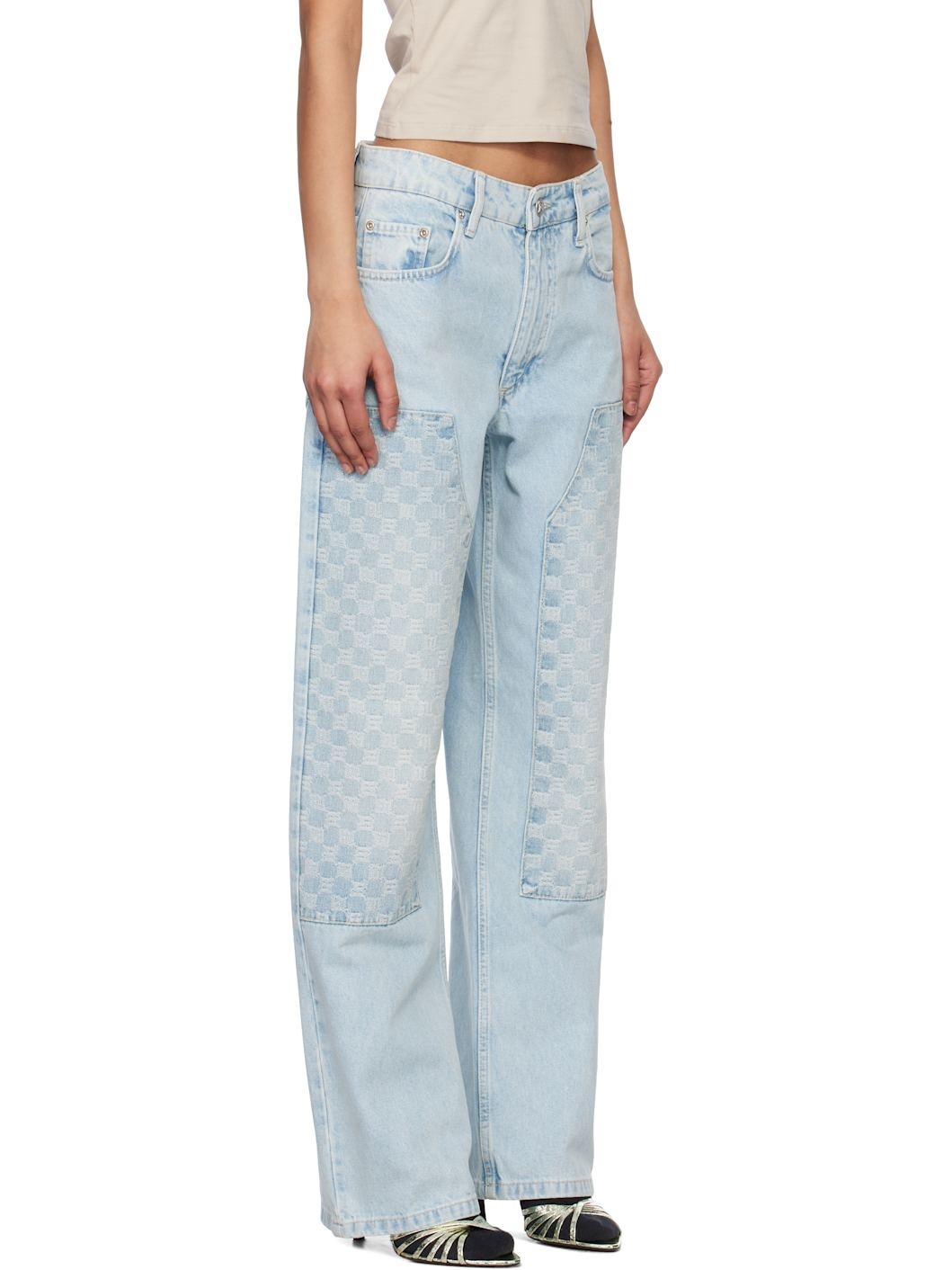 Blue Monogram Carpenter Jeans - 2