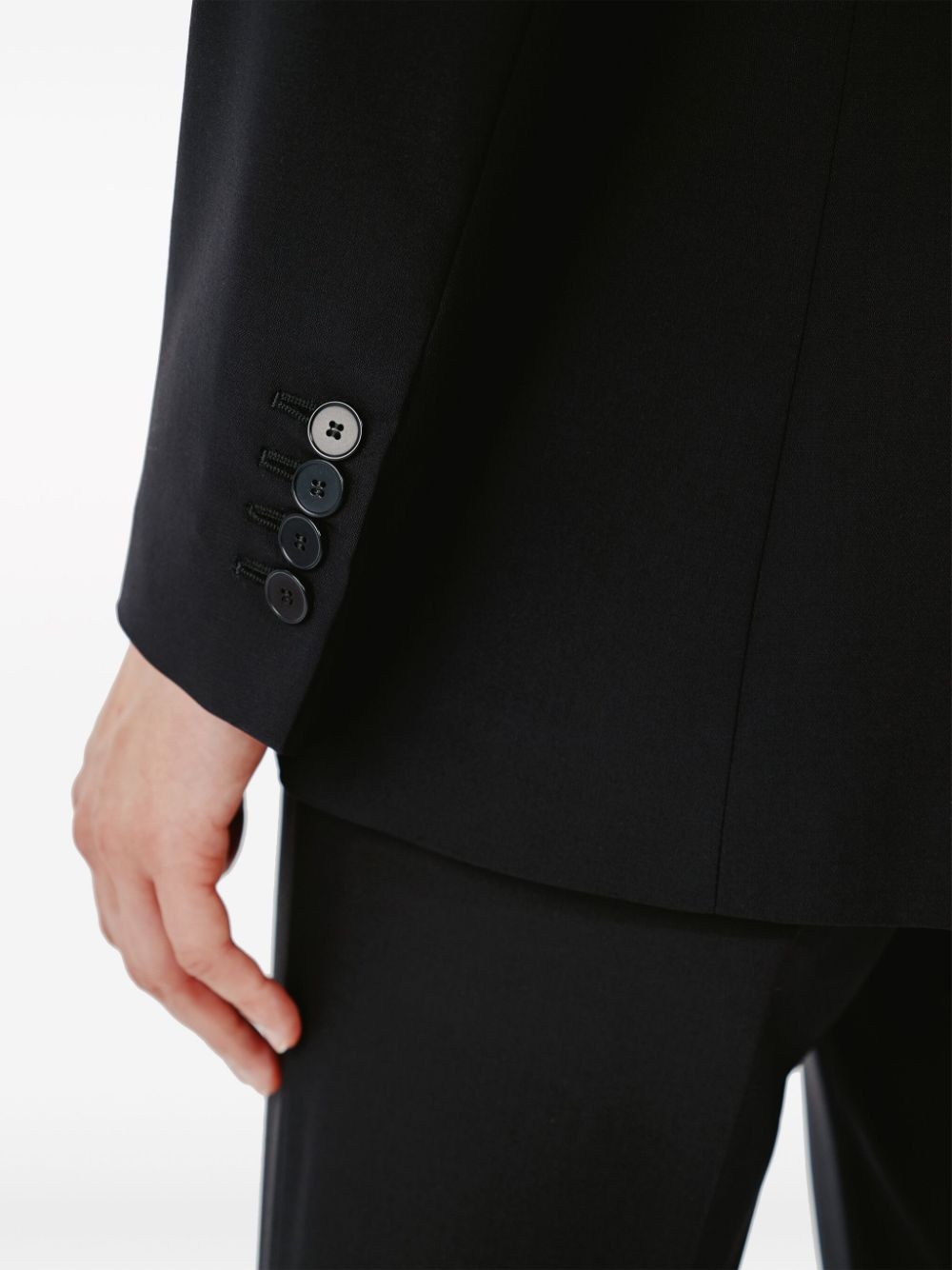single-breasted merino wool blazer - 4