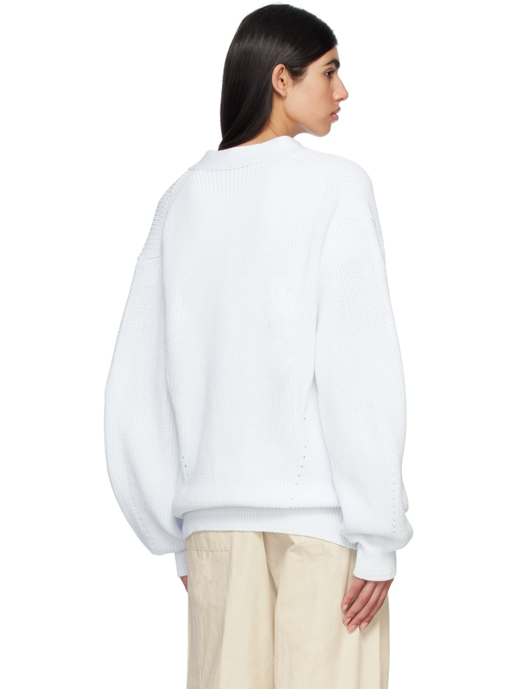 Blue Y-Neck Cardigan - 3
